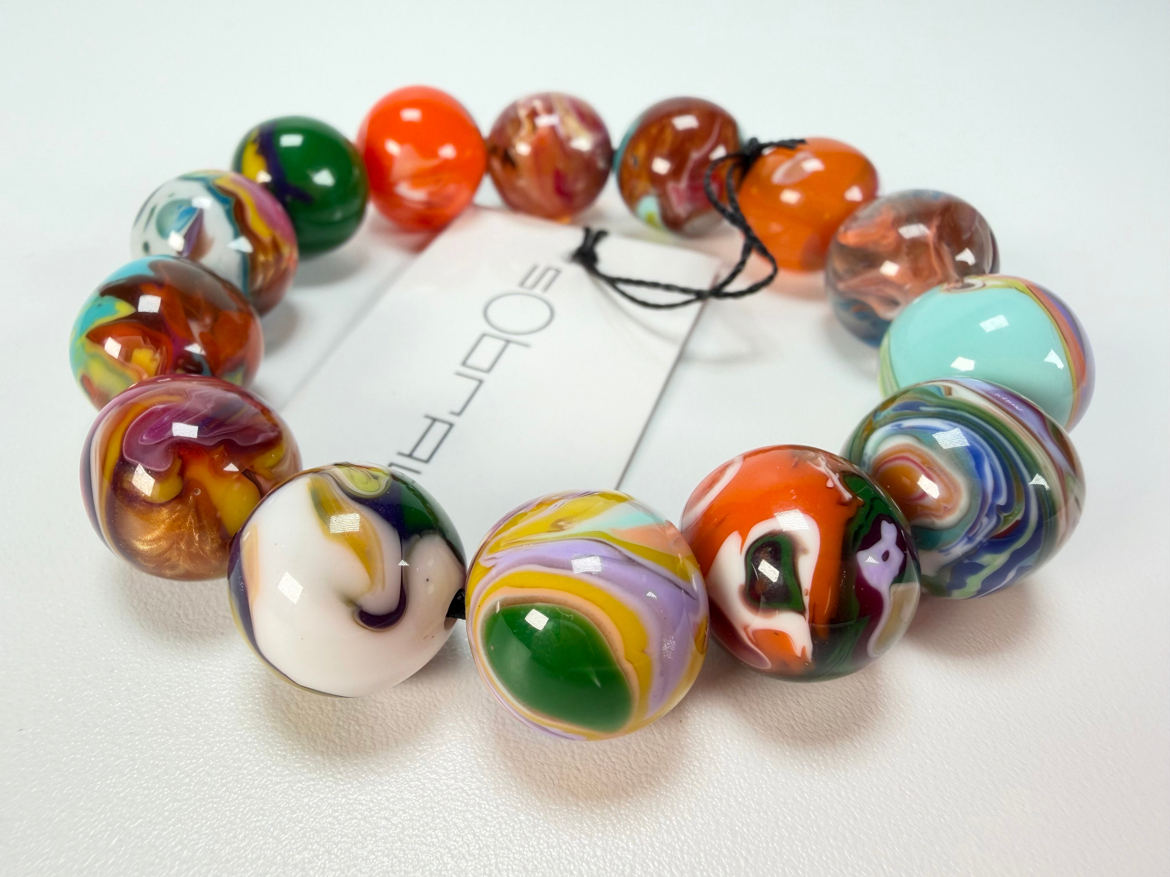 Sobral - Planets "Orbitalis" Pollock Elasticated Resin Bracelet ( 005454 )