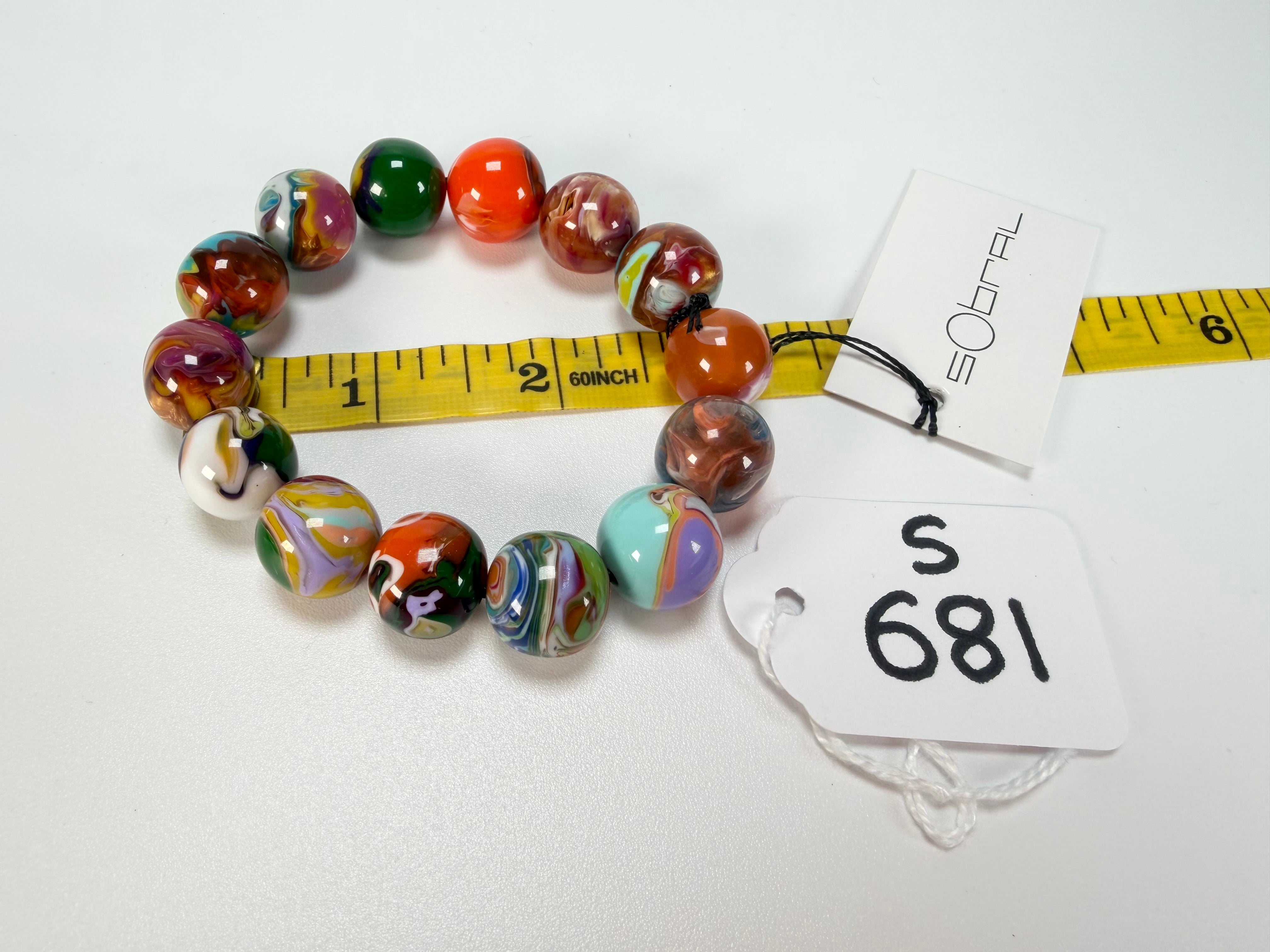 Sobral - Planets "Orbitalis" Pollock Elasticated Resin Bracelet ( 005454 )