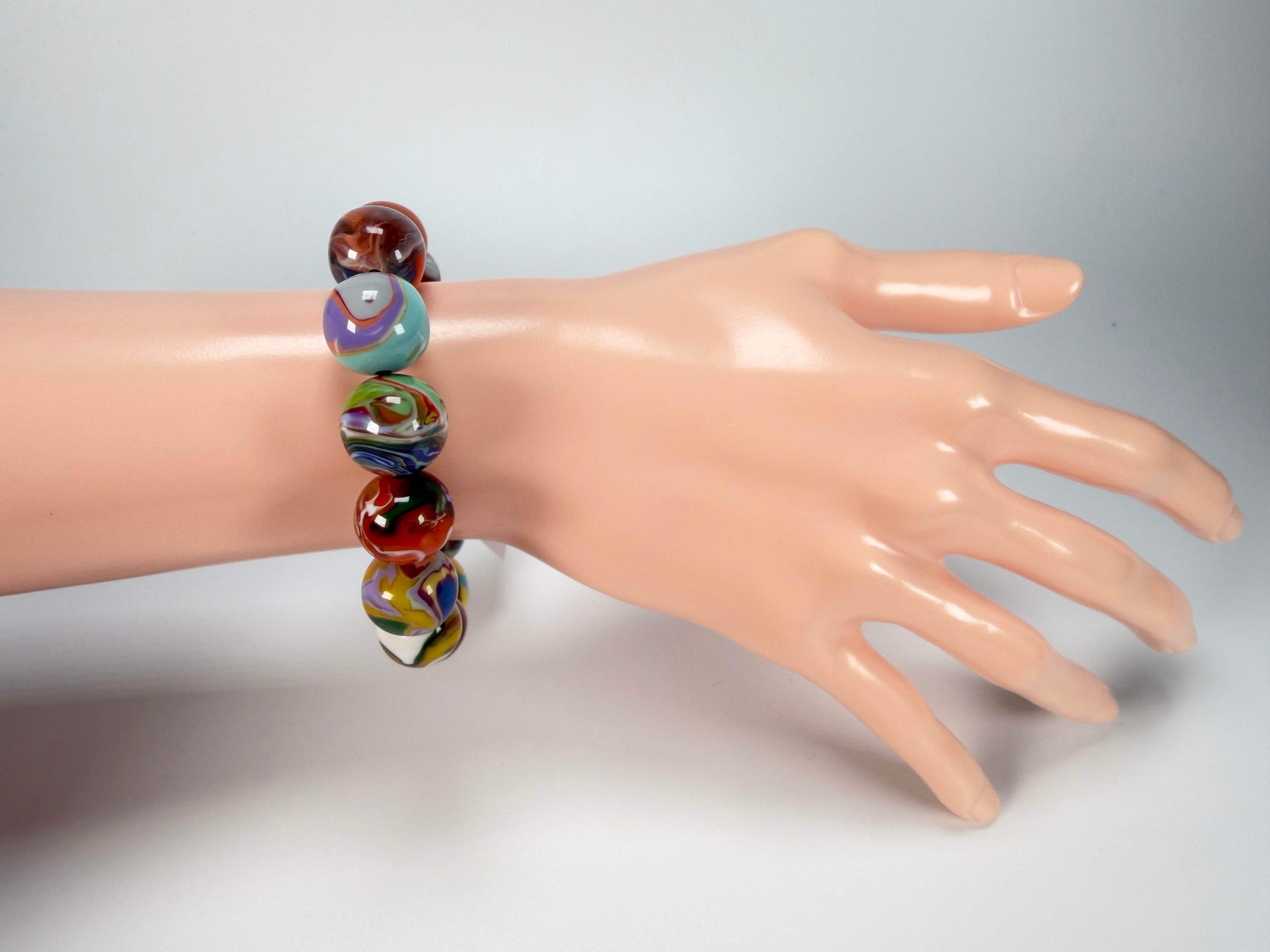Sobral - Planets "Orbitalis" Pollock Elasticated Resin Bracelet ( 005454 )