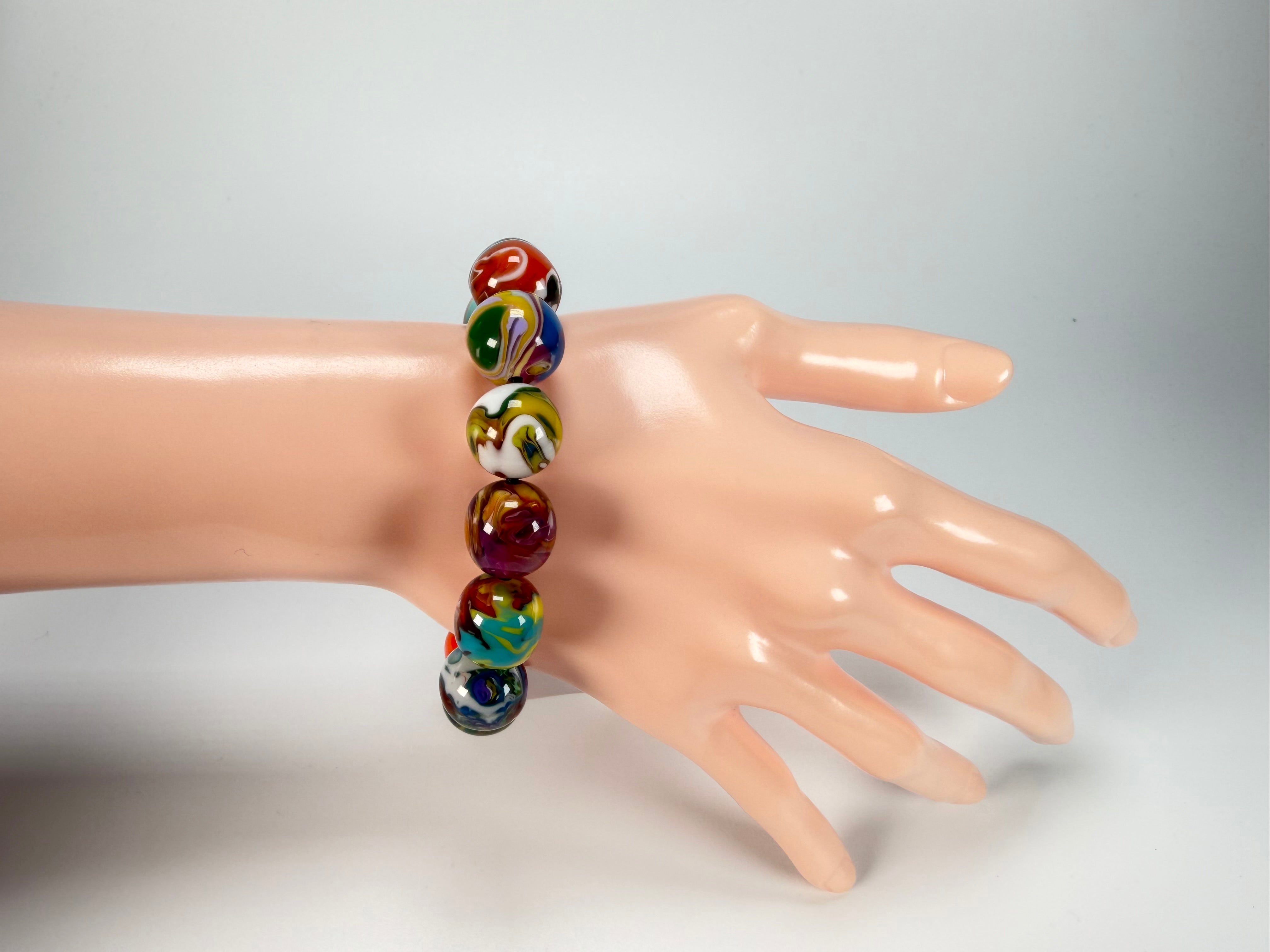 Sobral - Planets "Orbitalis" Pollock Elasticated Resin Bracelet ( 005454 )
