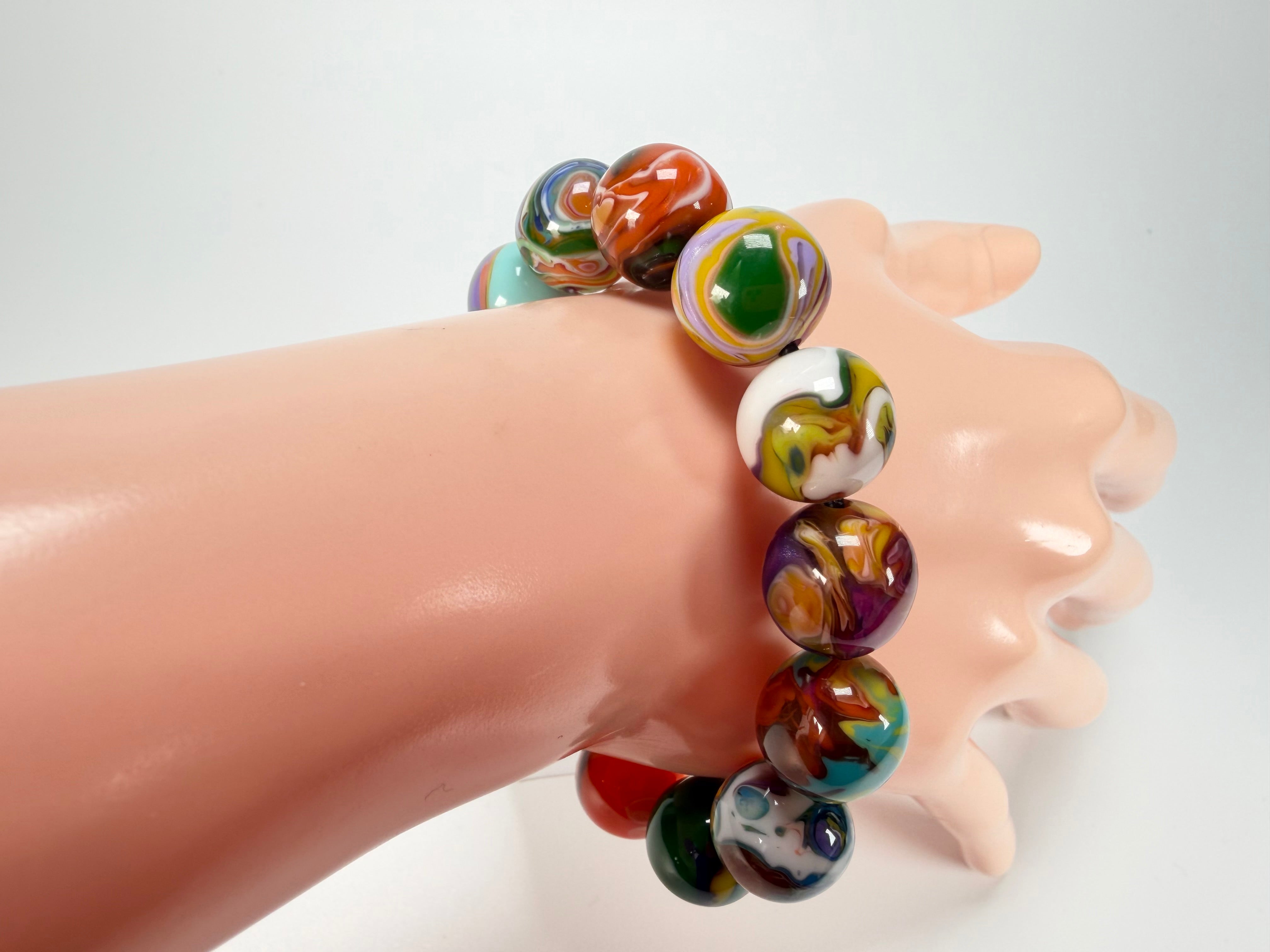 Sobral - Planets "Orbitalis" Pollock Elasticated Resin Bracelet ( 005454 )