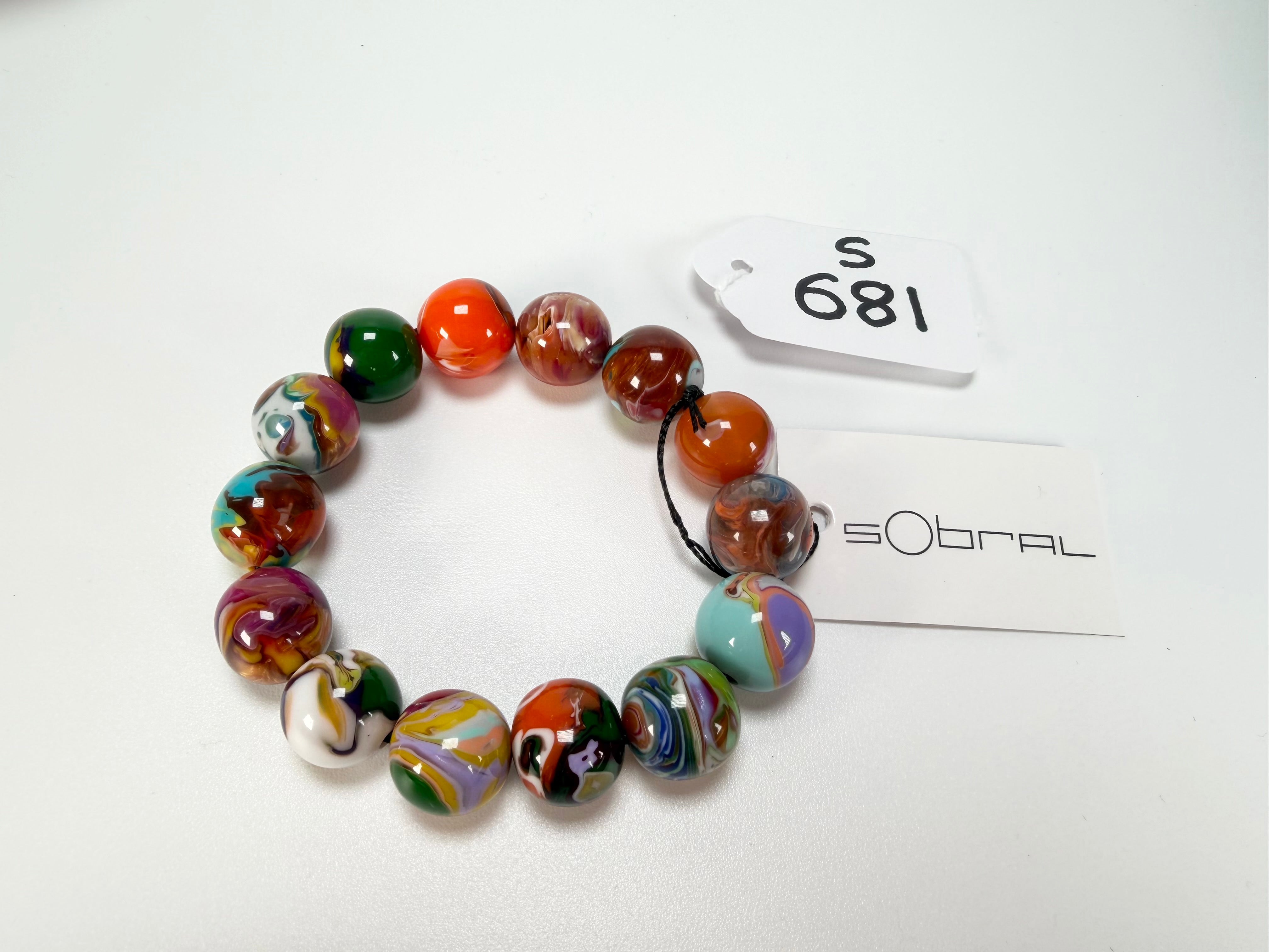 Sobral - Planets "Orbitalis" Pollock Elasticated Resin Bracelet ( 005454 )