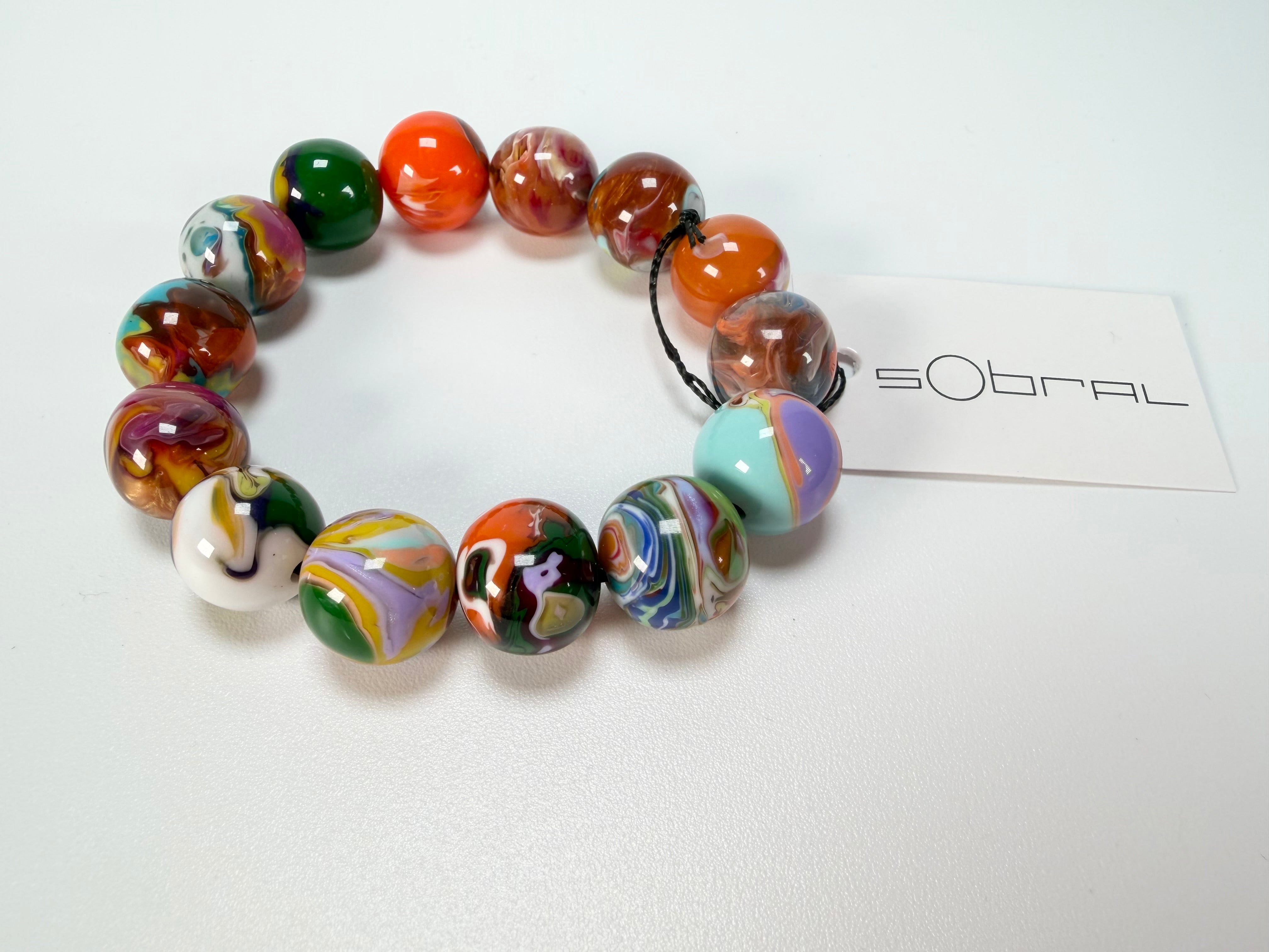 Sobral - Planets "Orbitalis" Pollock Elasticated Resin Bracelet ( 005454 )