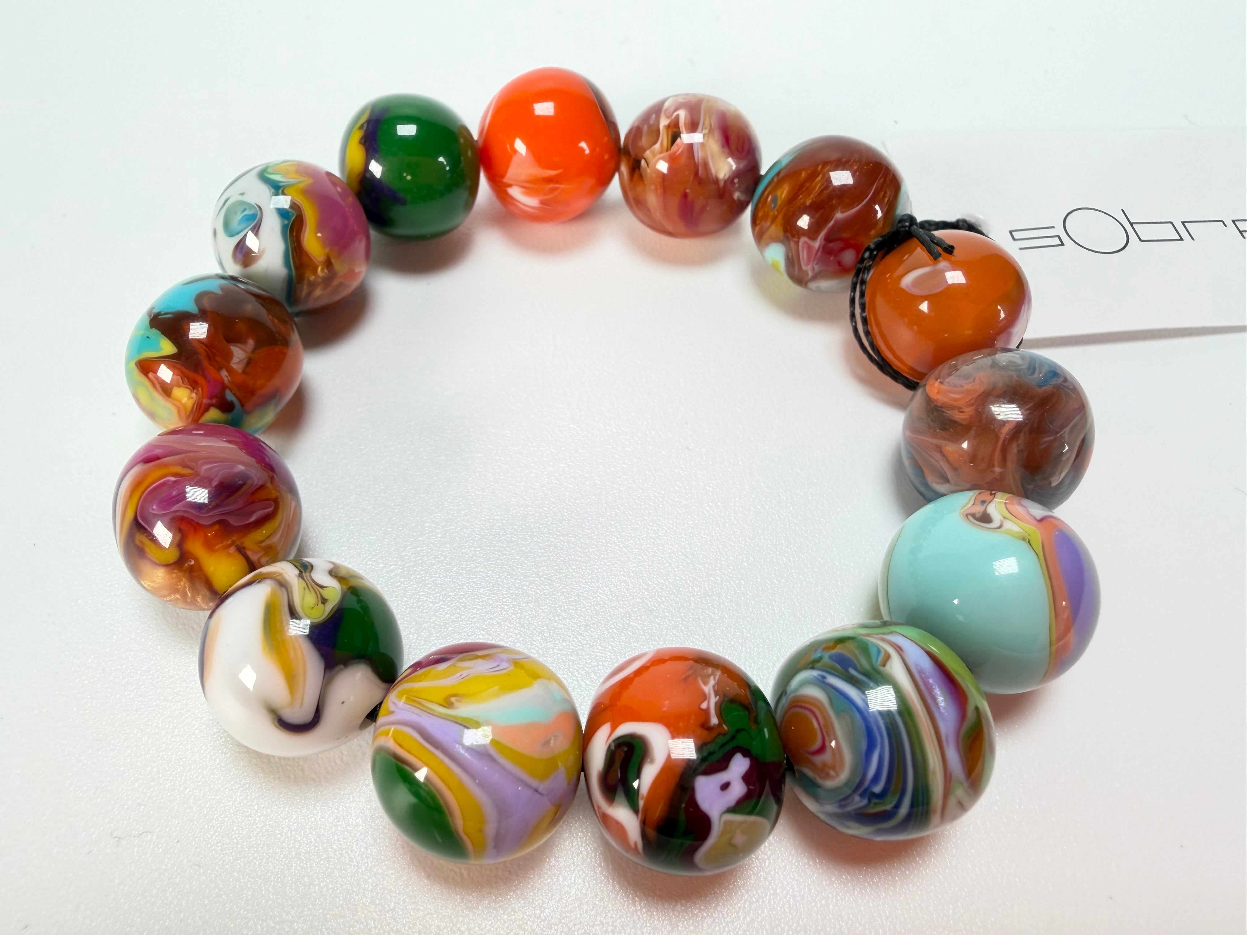 Sobral - Planets "Orbitalis" Pollock Elasticated Resin Bracelet ( 005454 )