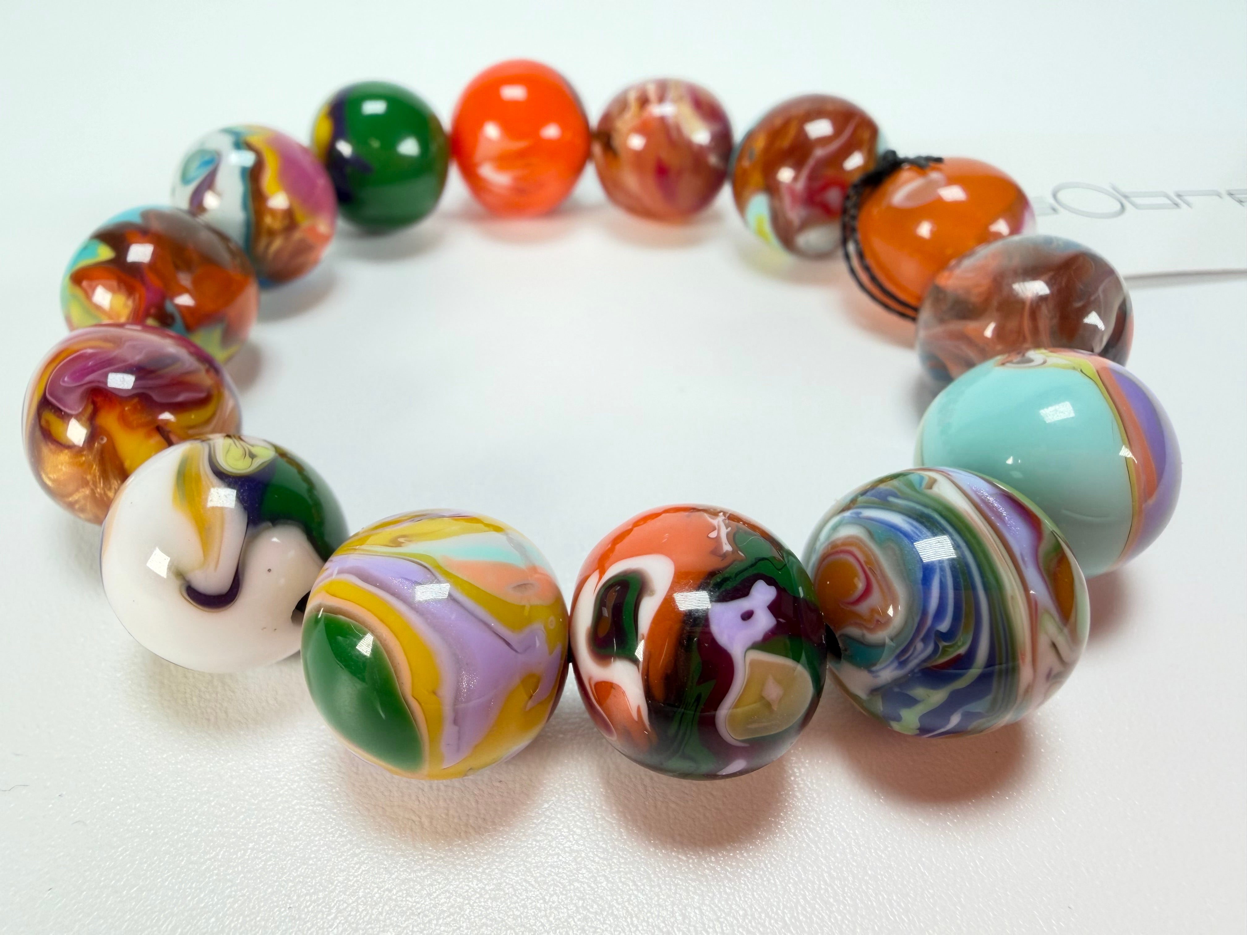 Sobral - Planets "Orbitalis" Pollock Elasticated Resin Bracelet ( 005454 )