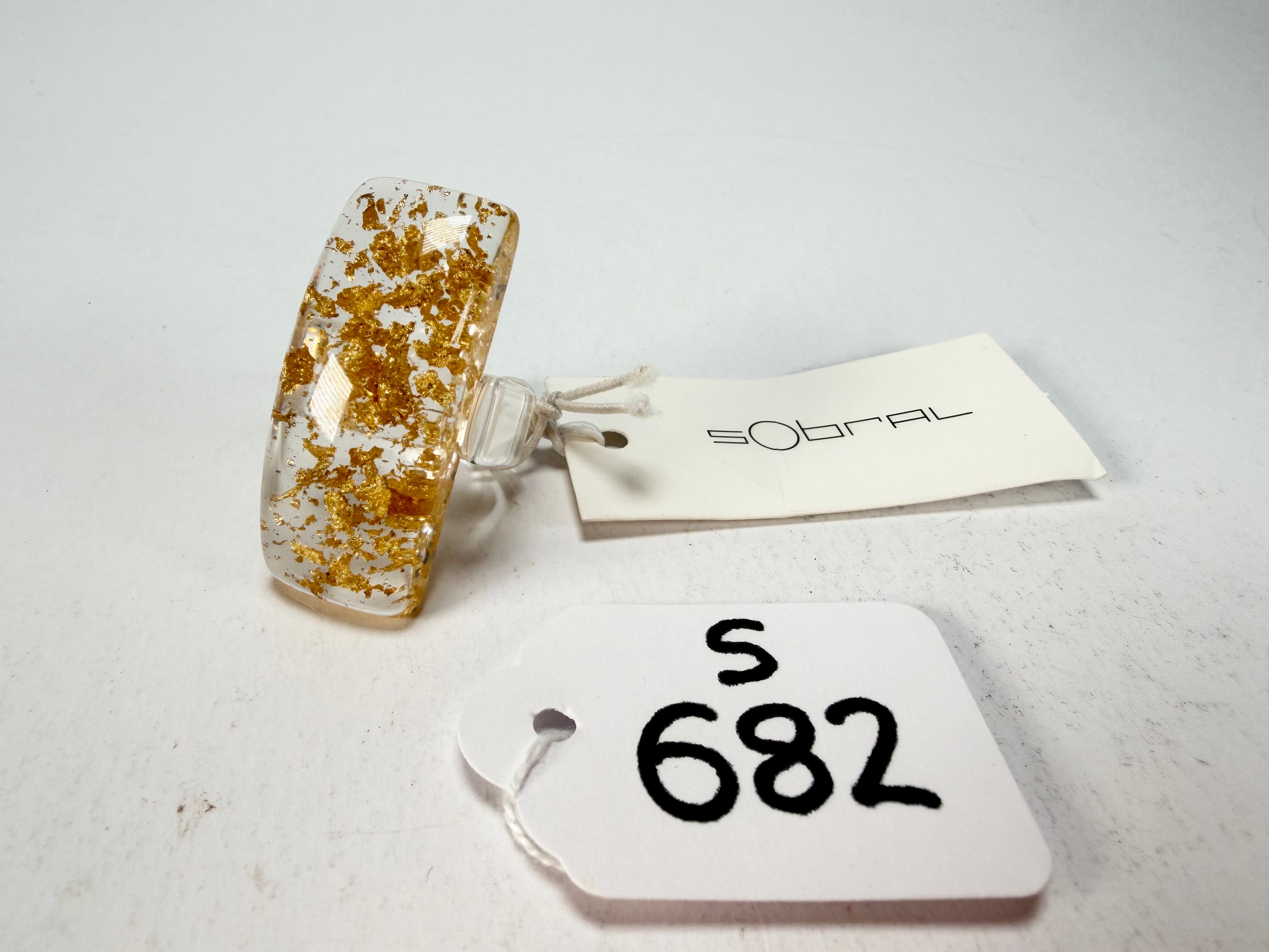 Sobral - Metalique "Sandra" Resin Ring ( 004769 ) - Size UK O / US 7