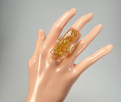 Sobral - Metalique "Sandra" Resin Ring ( 004769 ) - Size UK O / US 7