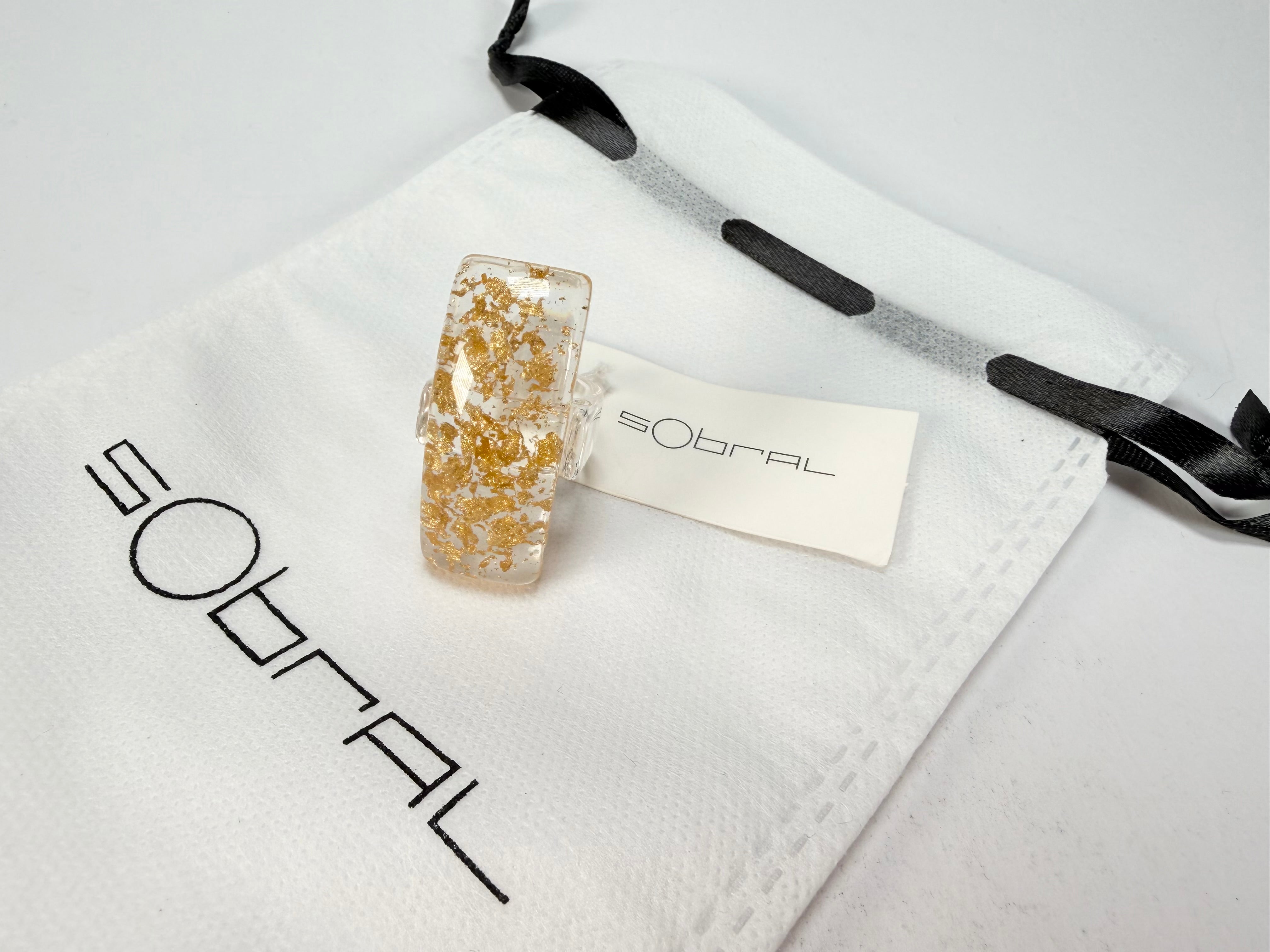 Sobral - Metalique "Sandra" Resin Ring ( 004769 ) - Size UK O / US 7