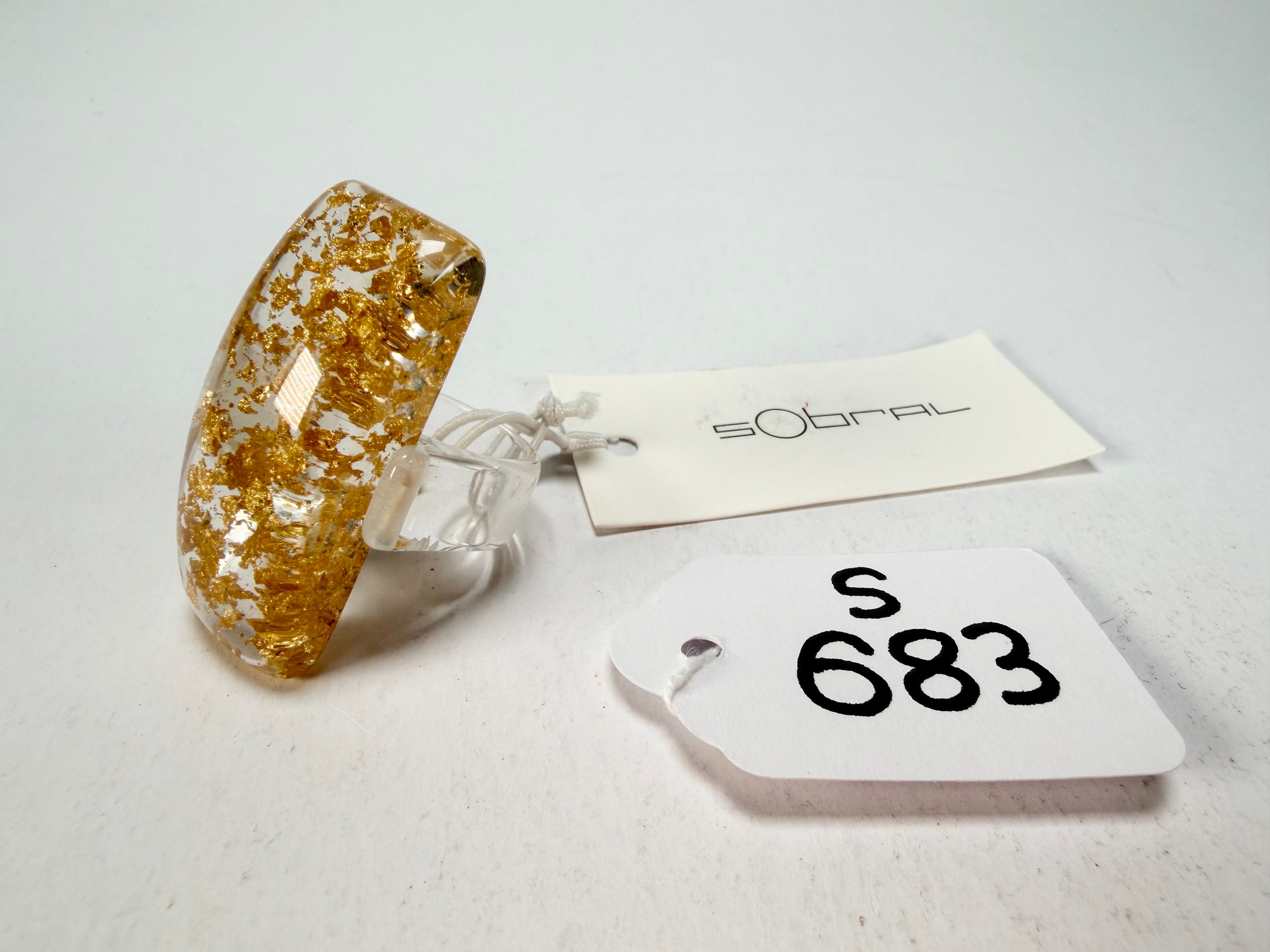 Sobral - Metalique "Sandra" Resin Ring ( 004769 ) - Size UK P / US 7.5