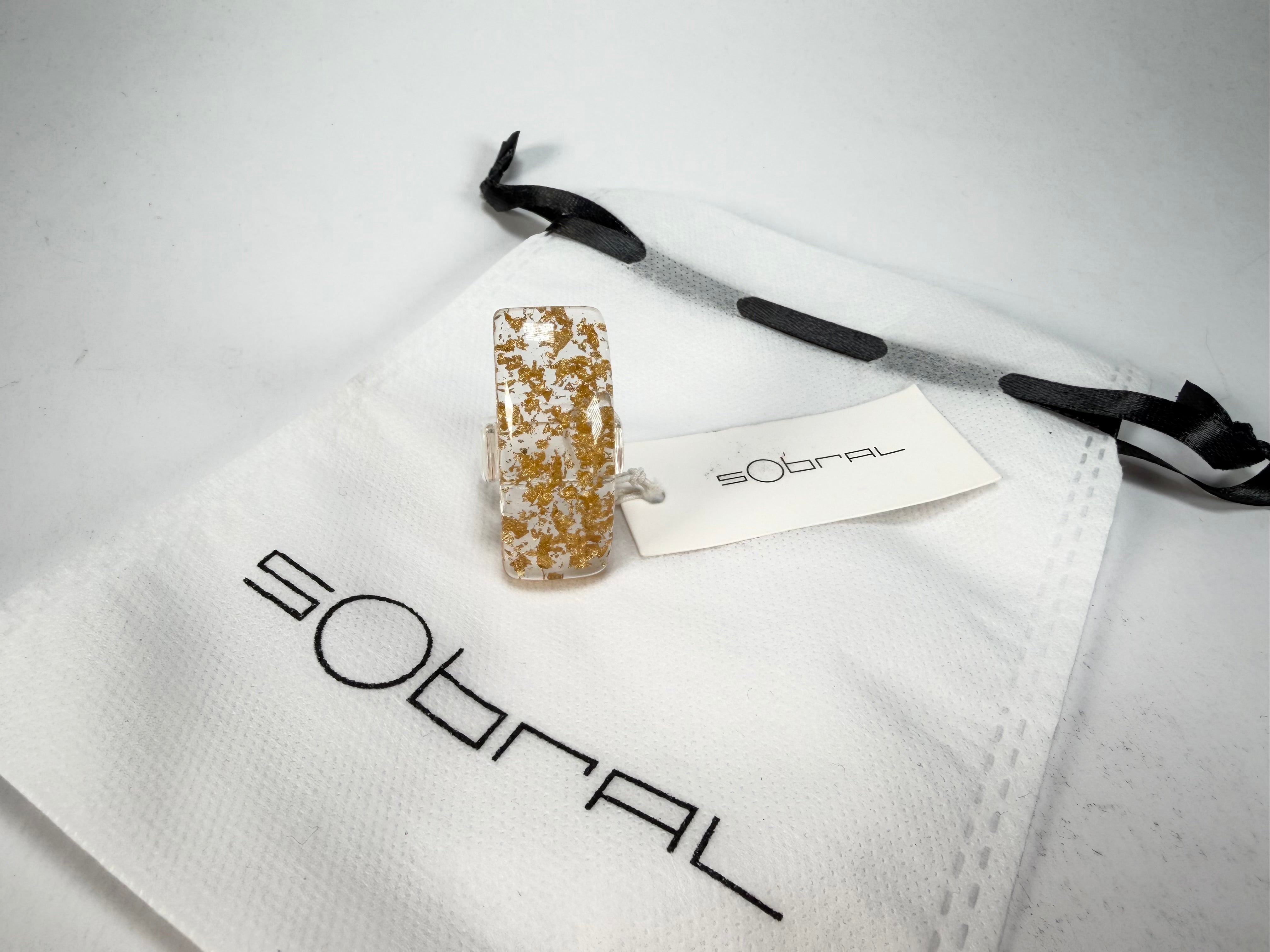 Sobral - Metalique "Sandra" Resin Ring ( 004769 ) - Size UK P / US 7.5
