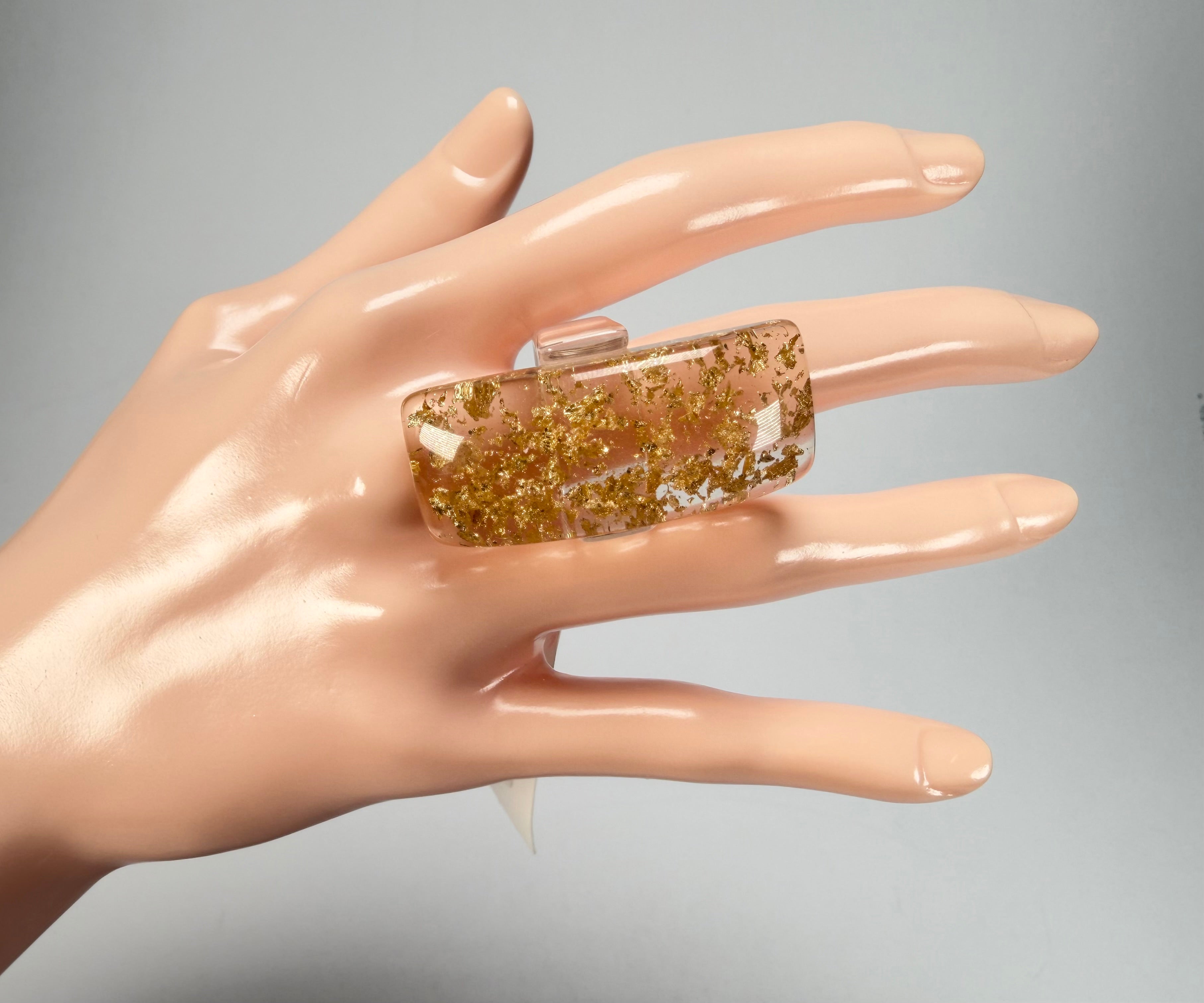 Sobral - Metalique "Sandra" Resin Ring ( 004769 ) - Size UK P / US 7.5