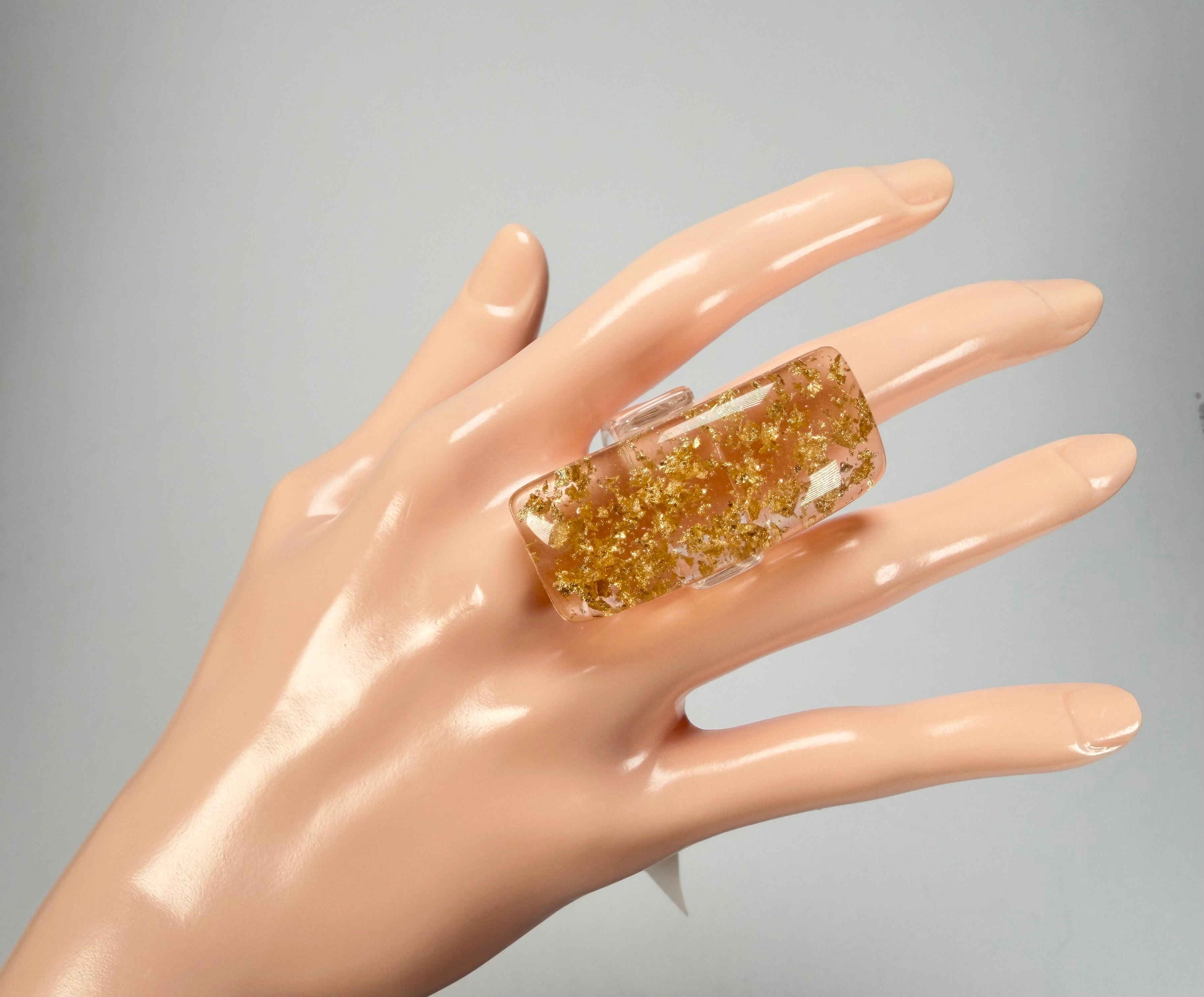 Sobral - Metalique "Sandra" Resin Ring ( 004769 ) - Size UK P / US 7.5