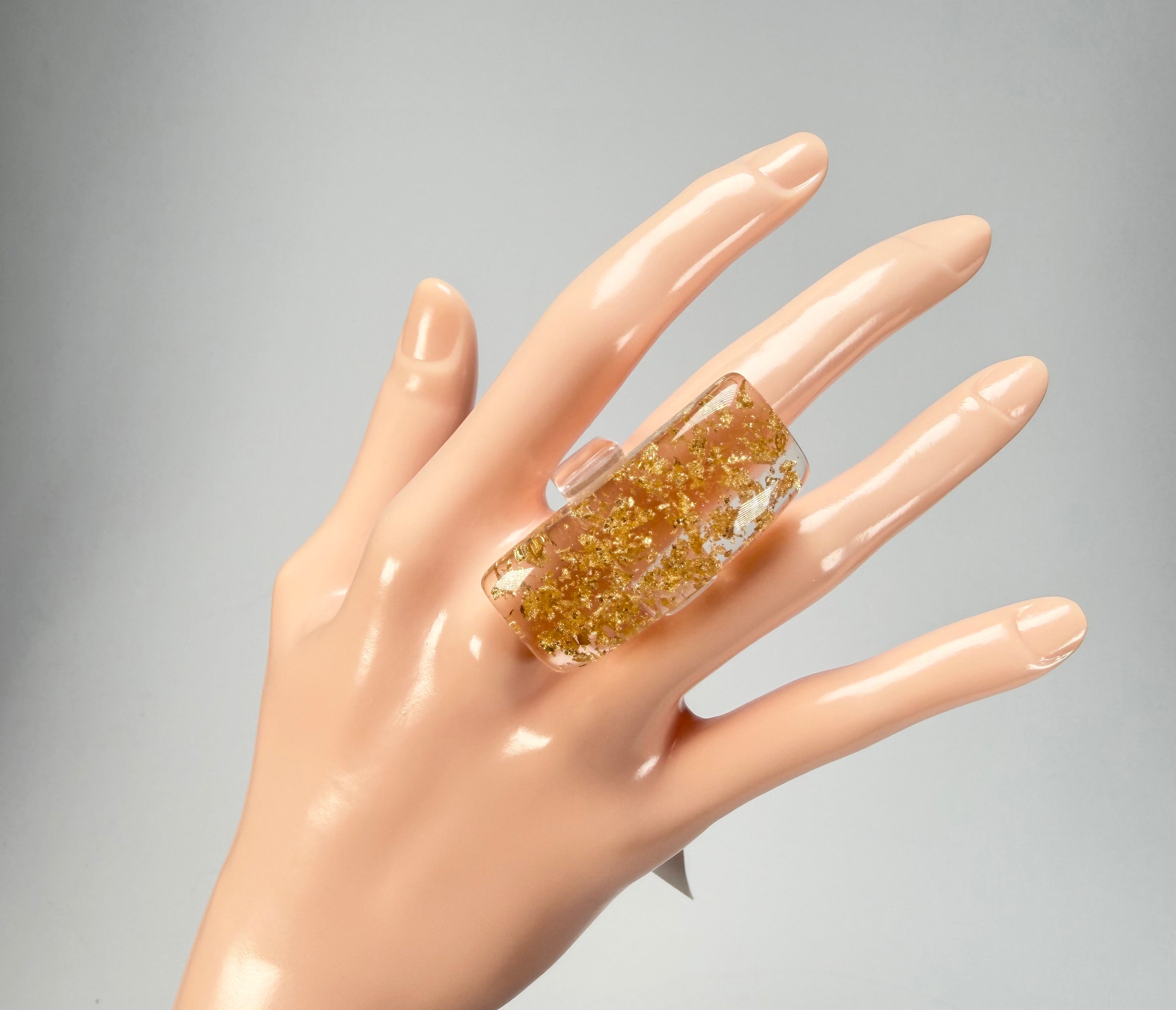 Sobral - Metalique "Sandra" Resin Ring ( 004769 ) - Size UK P / US 7.5