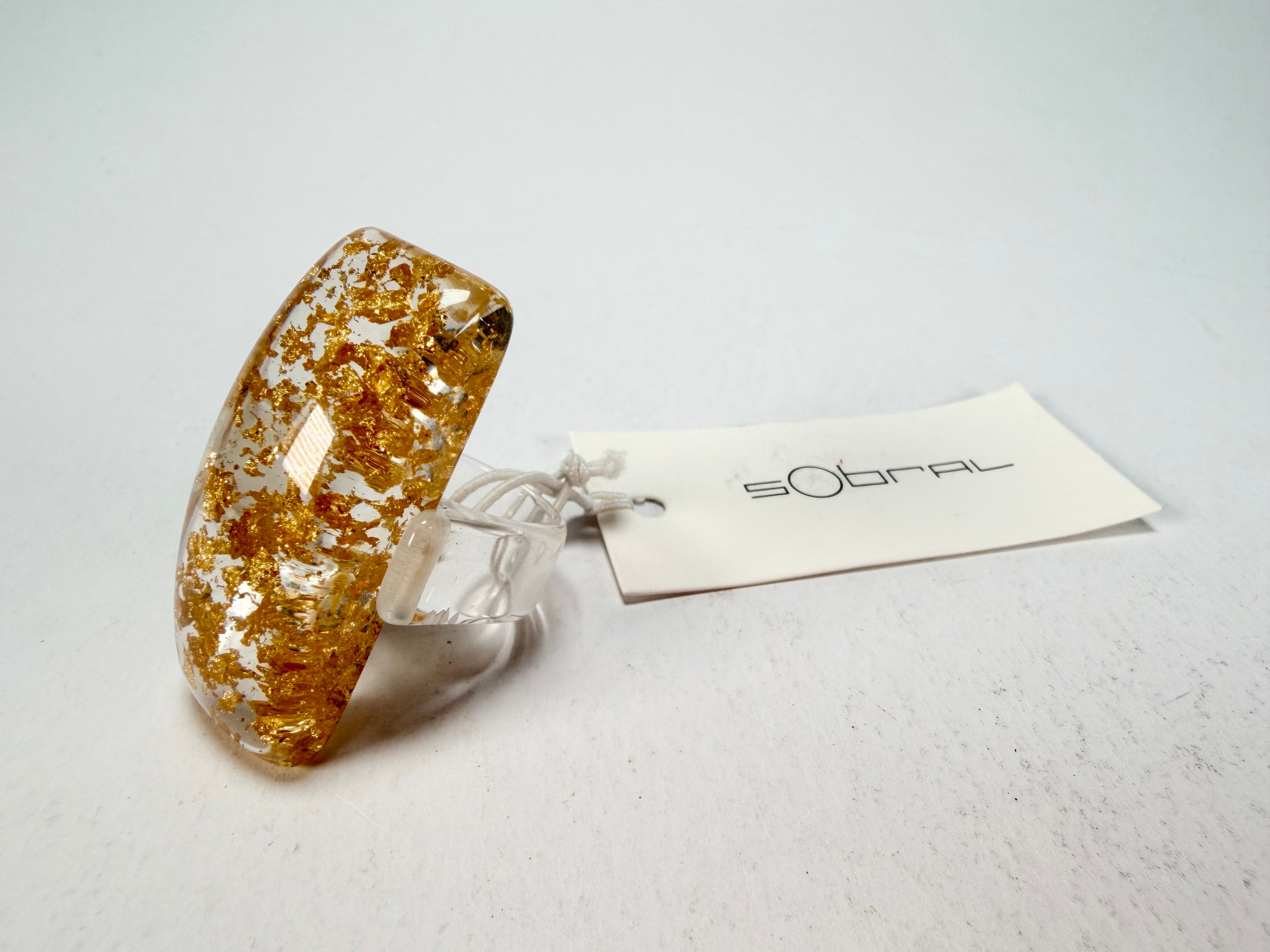 Sobral - Metalique "Sandra" Resin Ring ( 004769 ) - Size UK P / US 7.5