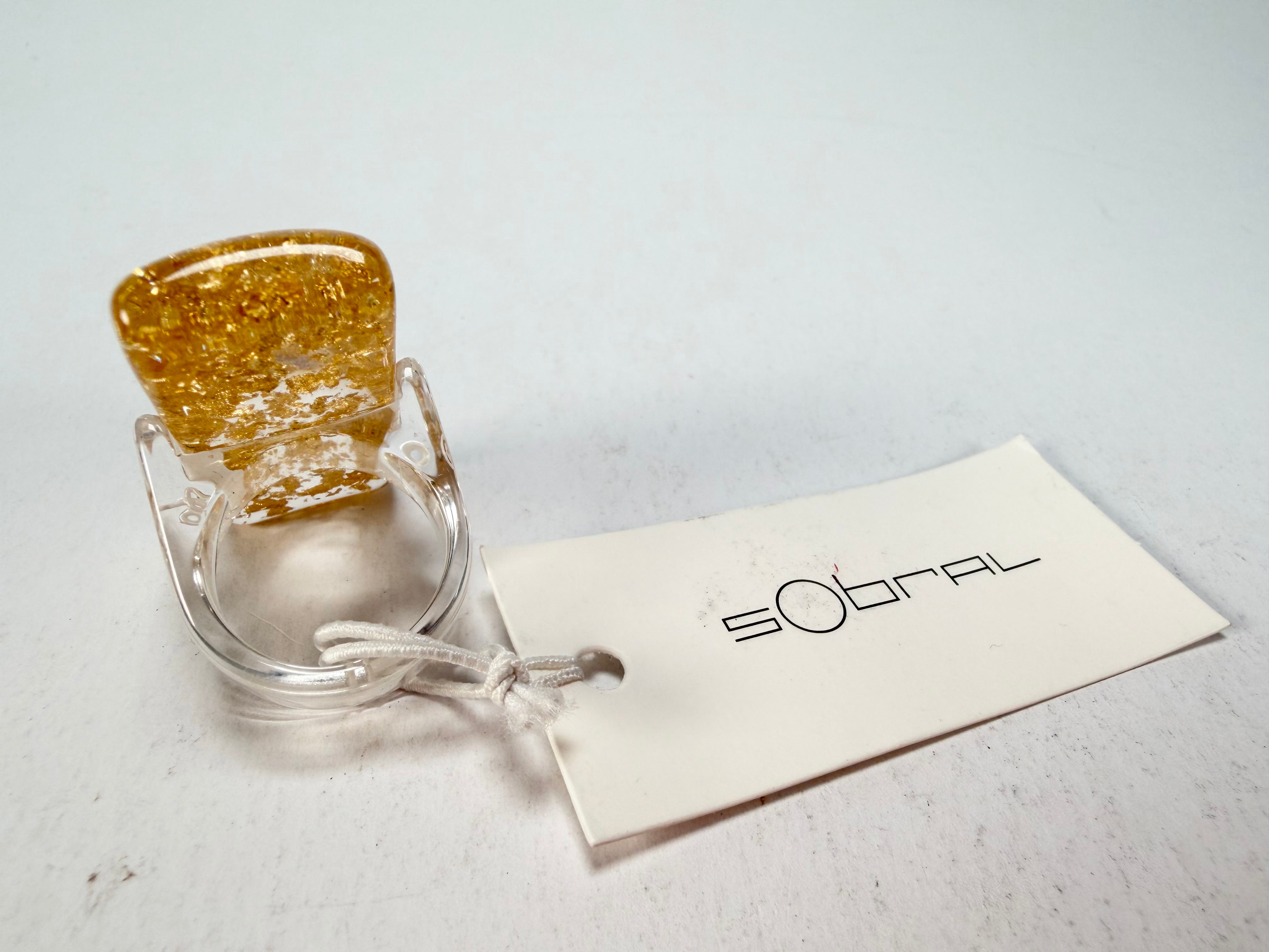 Sobral - Metalique "Sandra" Resin Ring ( 004769 ) - Size UK P / US 7.5