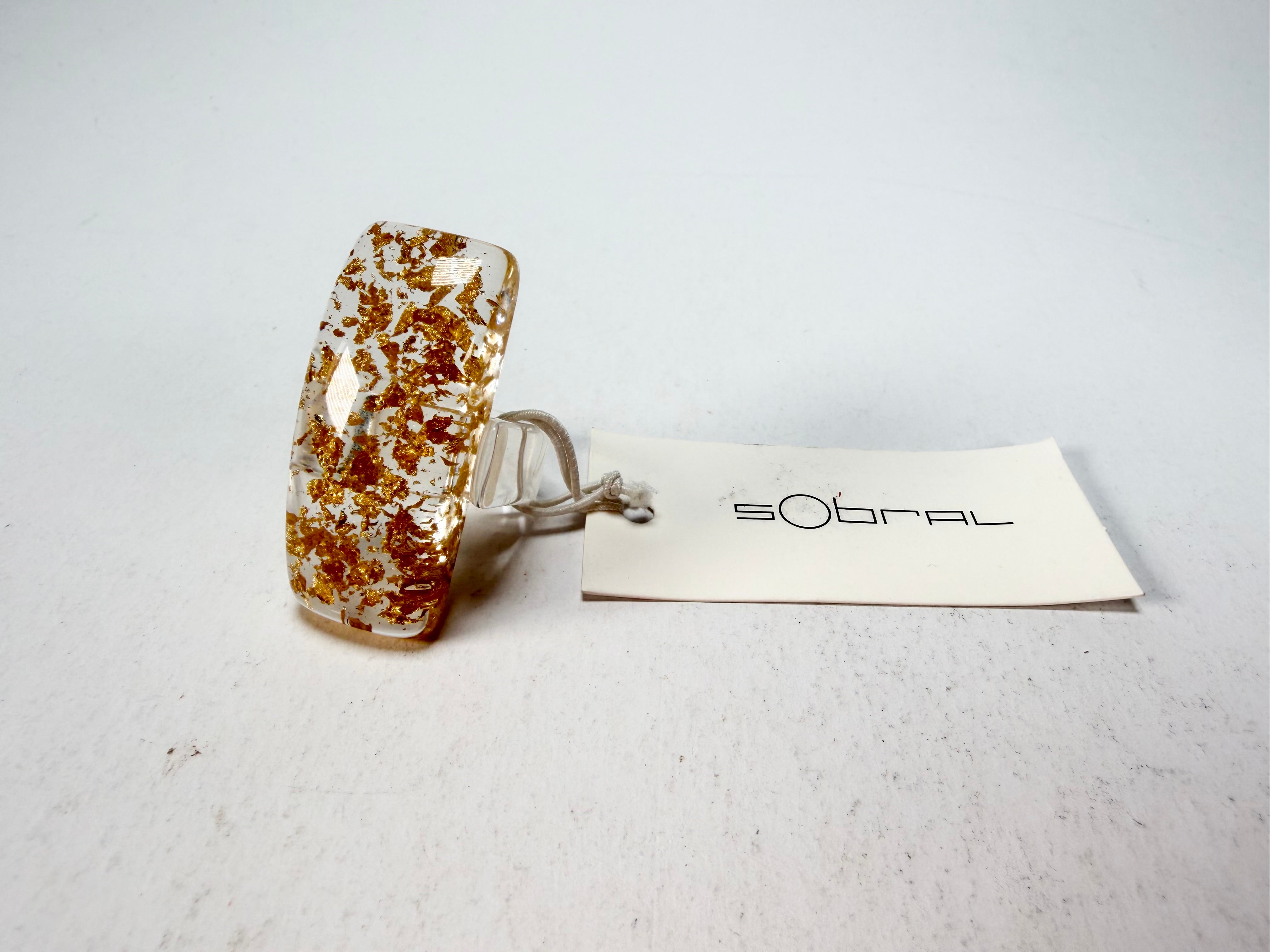 Sobral - Metalique "Sandra" Resin Ring ( 004769 ) - Size UK P / US 7.5