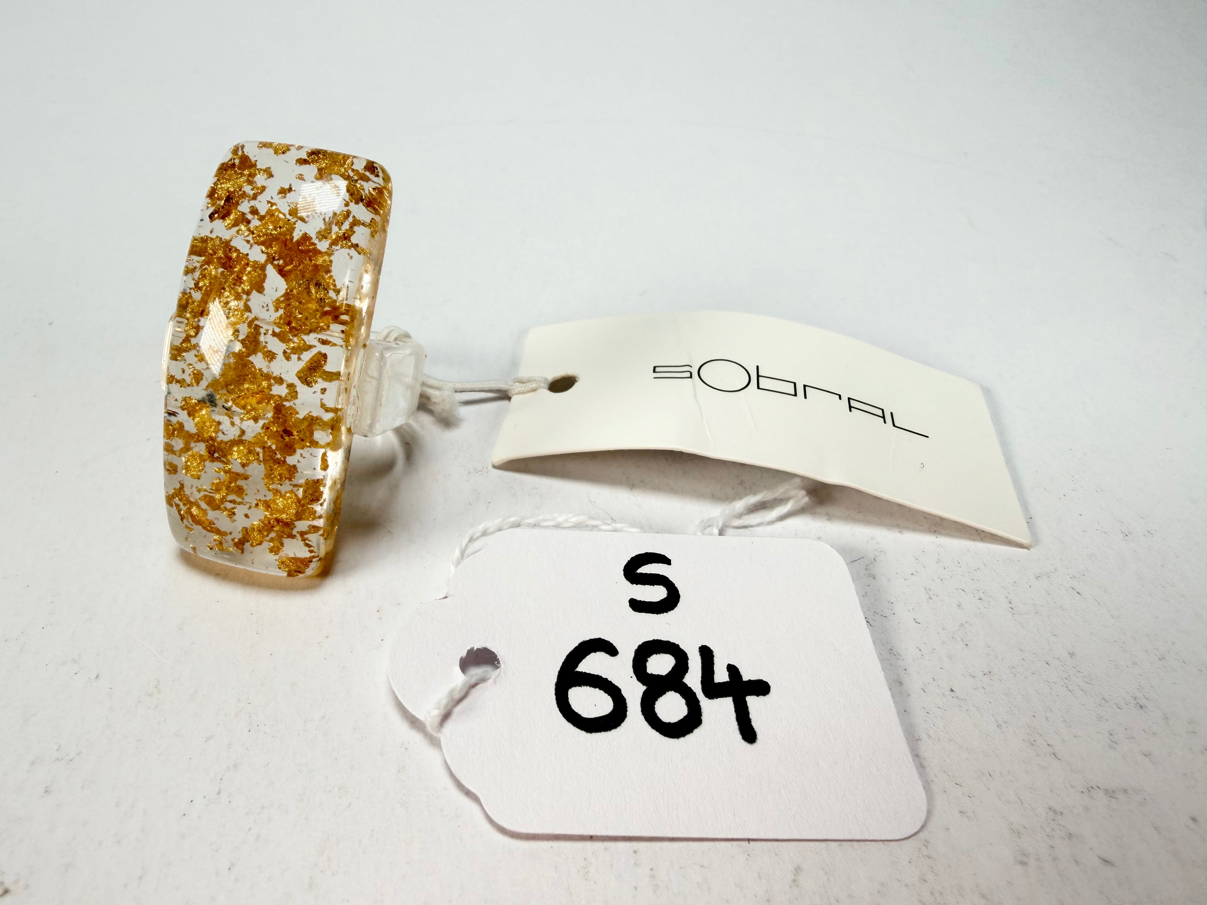 Sobral - Metalique "Sandra" Resin Ring ( 004769 ) - Size UK R / US 8.5