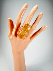 Sobral - Metalique "Sandra" Resin Ring ( 004769 ) - Size UK R / US 8.5