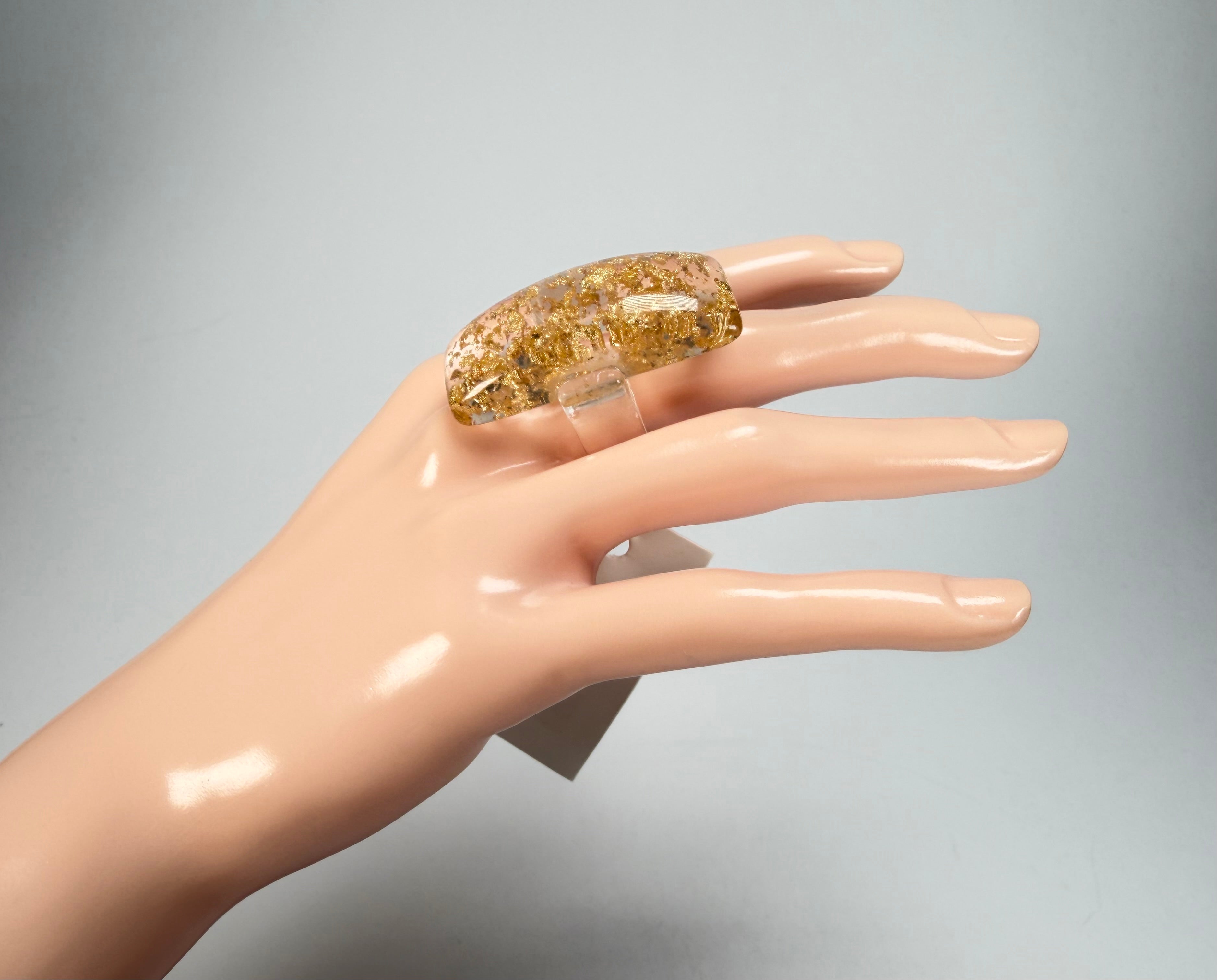 Sobral - Metalique "Sandra" Resin Ring ( 004769 ) - Size UK R / US 8.5