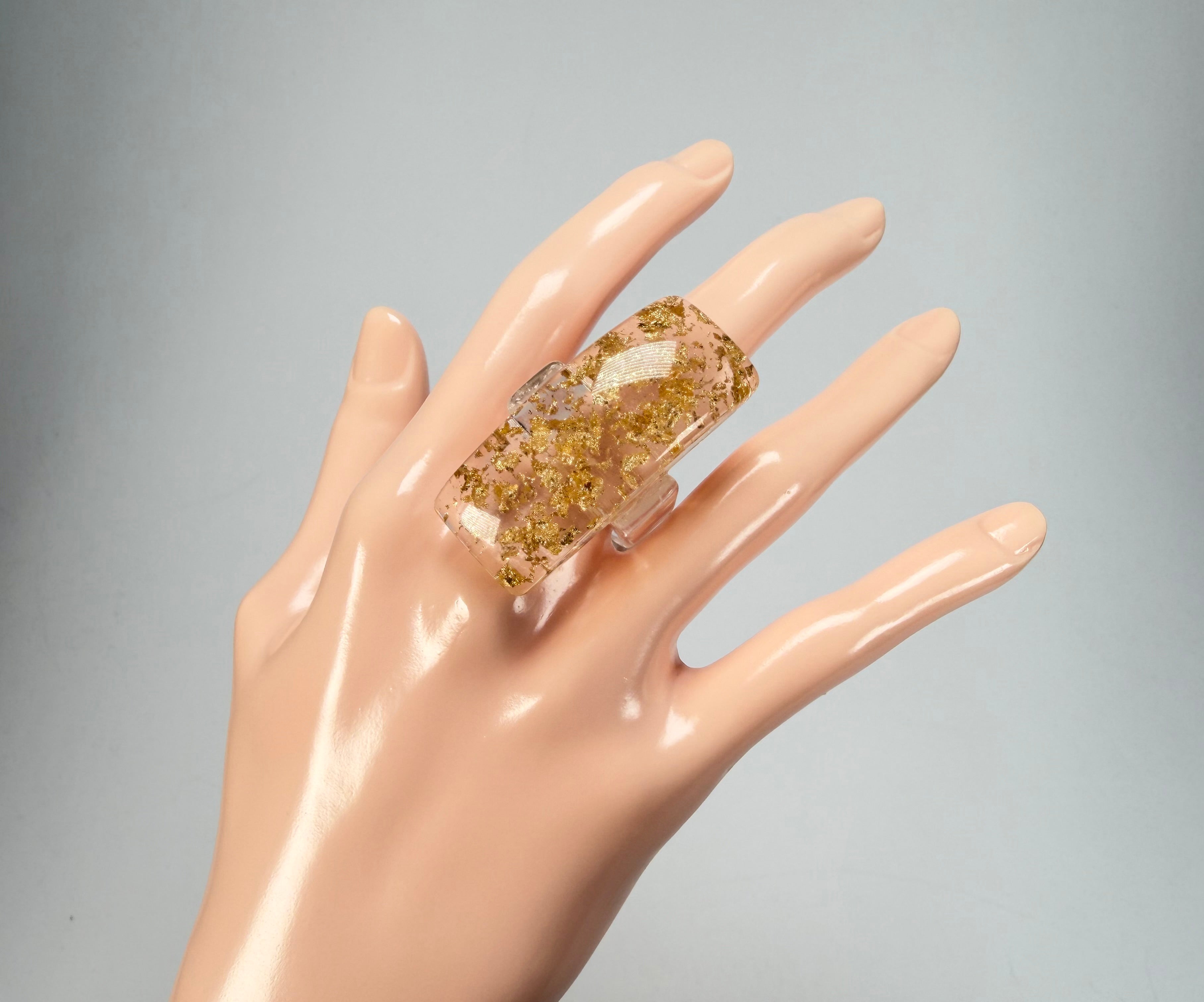 Sobral - Metalique "Sandra" Resin Ring ( 004769 ) - Size UK R / US 8.5