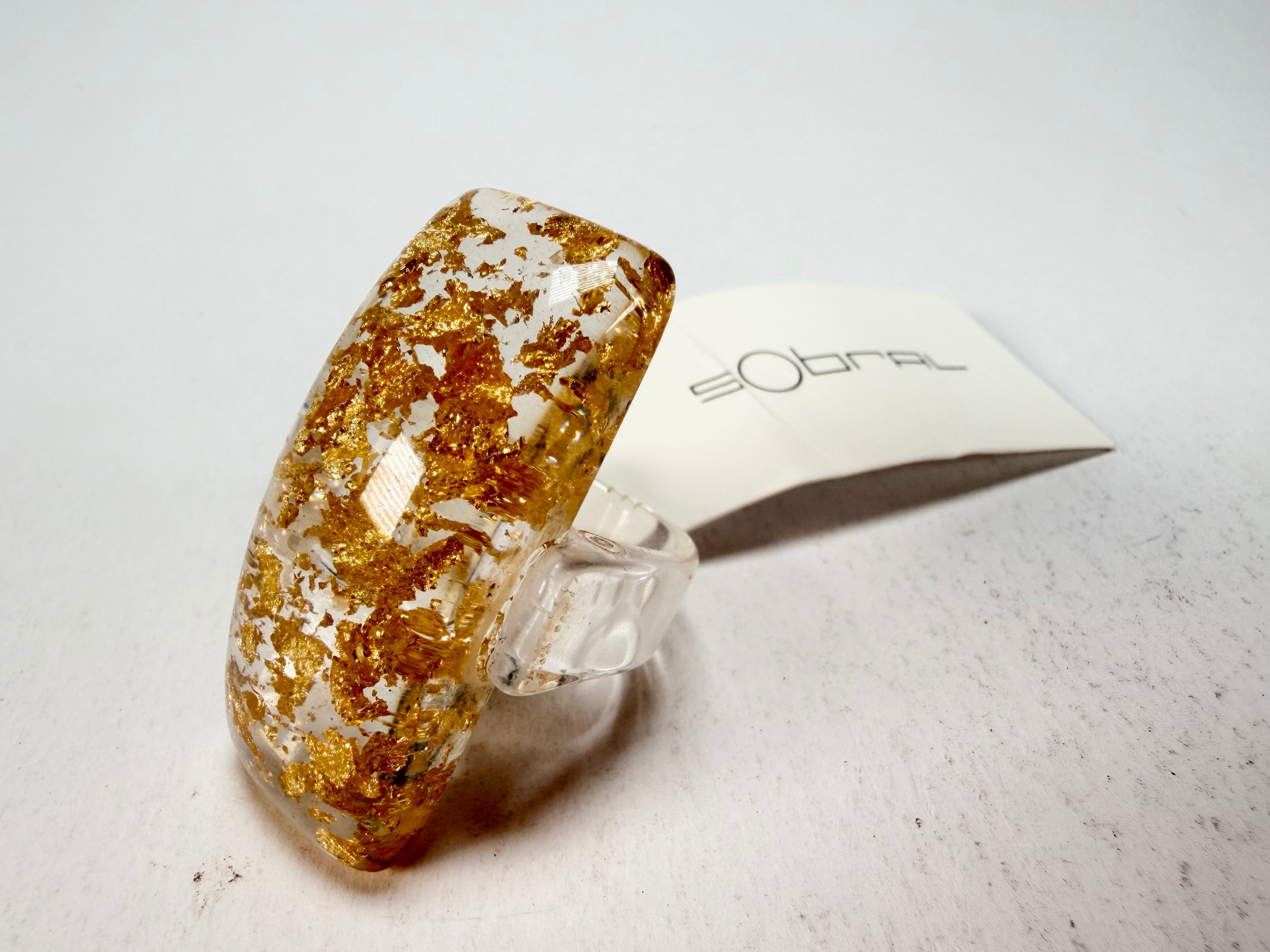 Sobral - Metalique "Sandra" Resin Ring ( 004769 ) - Size UK R / US 8.5