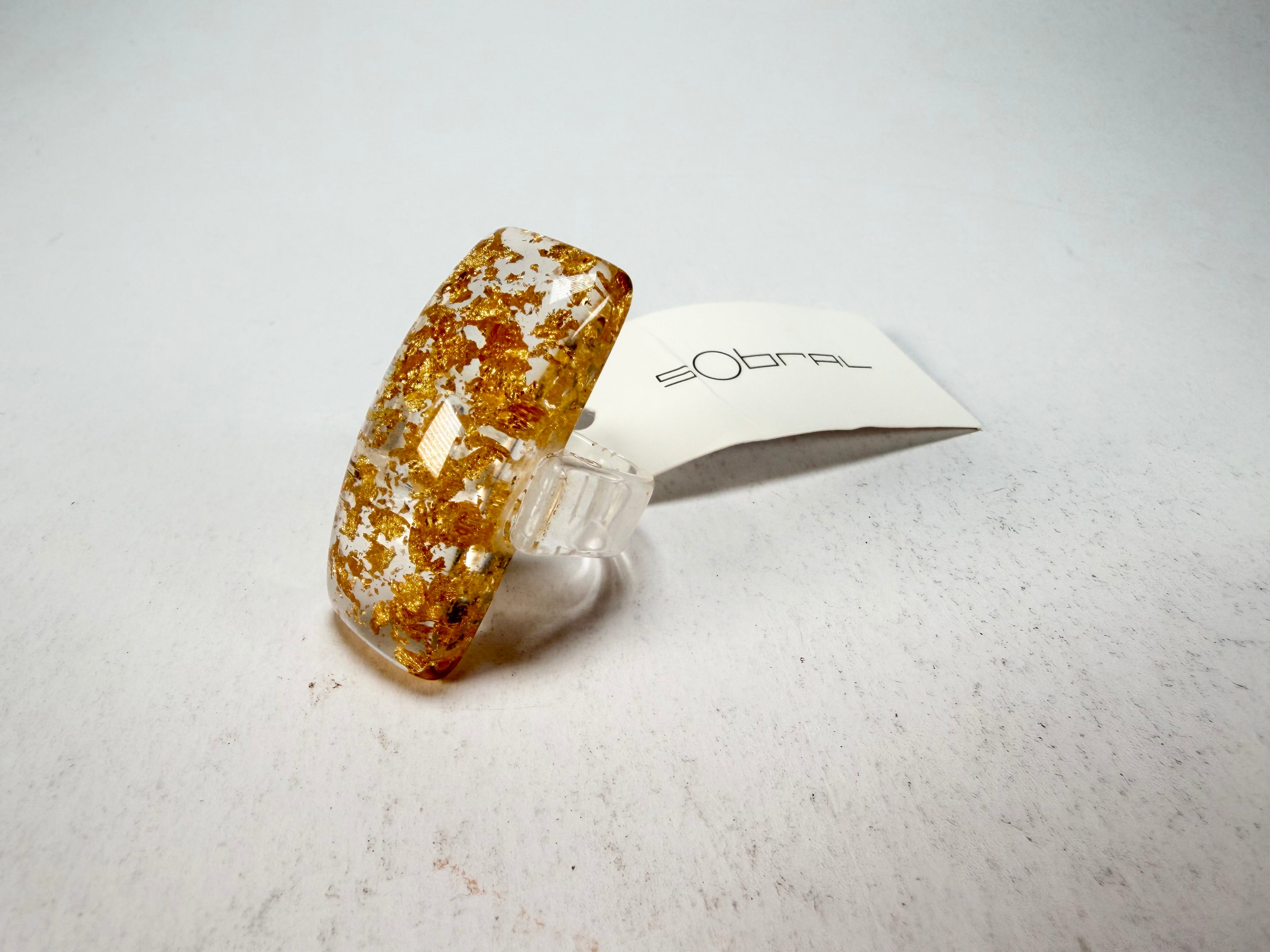 Sobral - Metalique "Sandra" Resin Ring ( 004769 ) - Size UK R / US 8.5