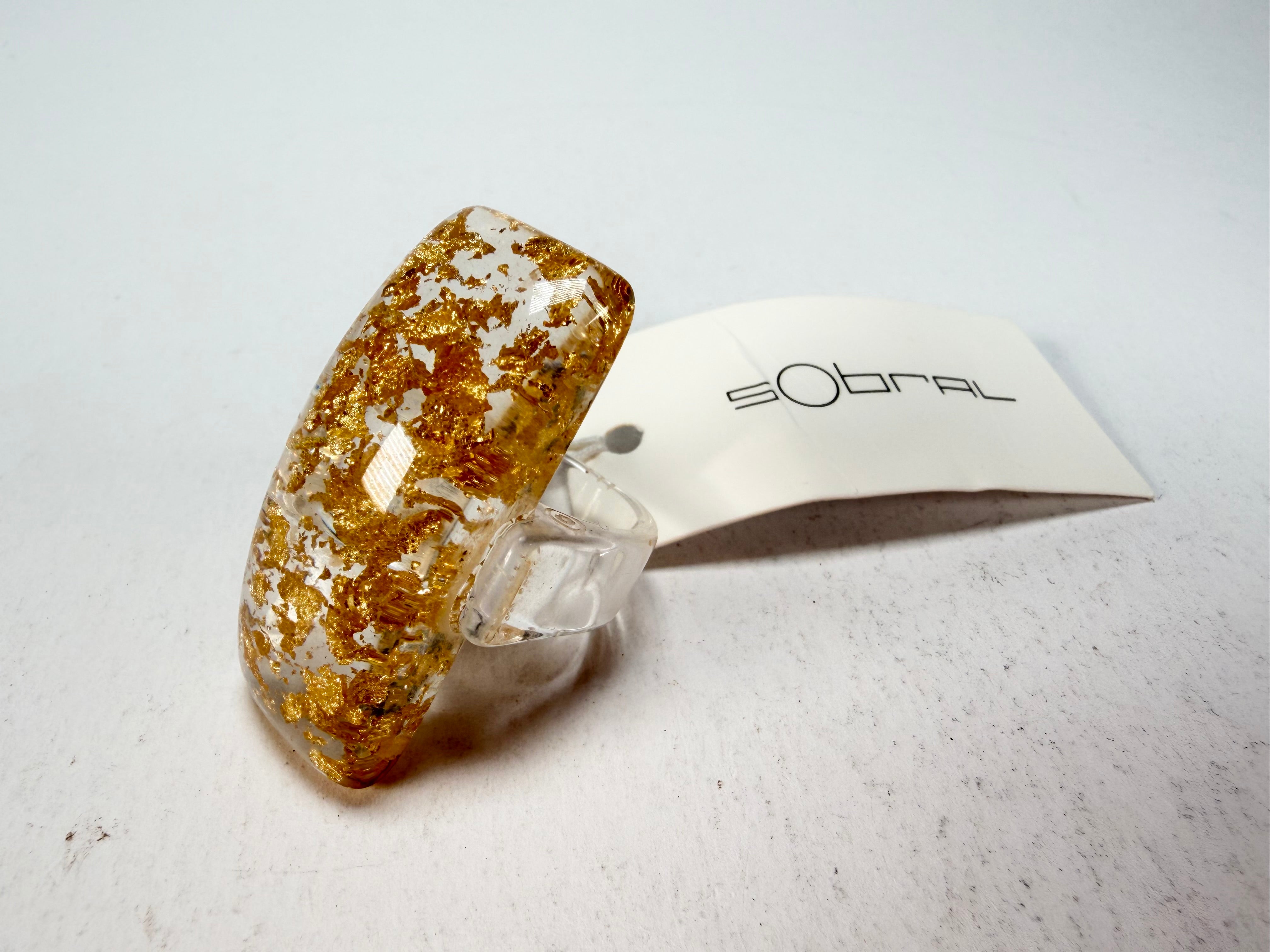 Sobral - Metalique "Sandra" Resin Ring ( 004769 ) - Size UK R / US 8.5