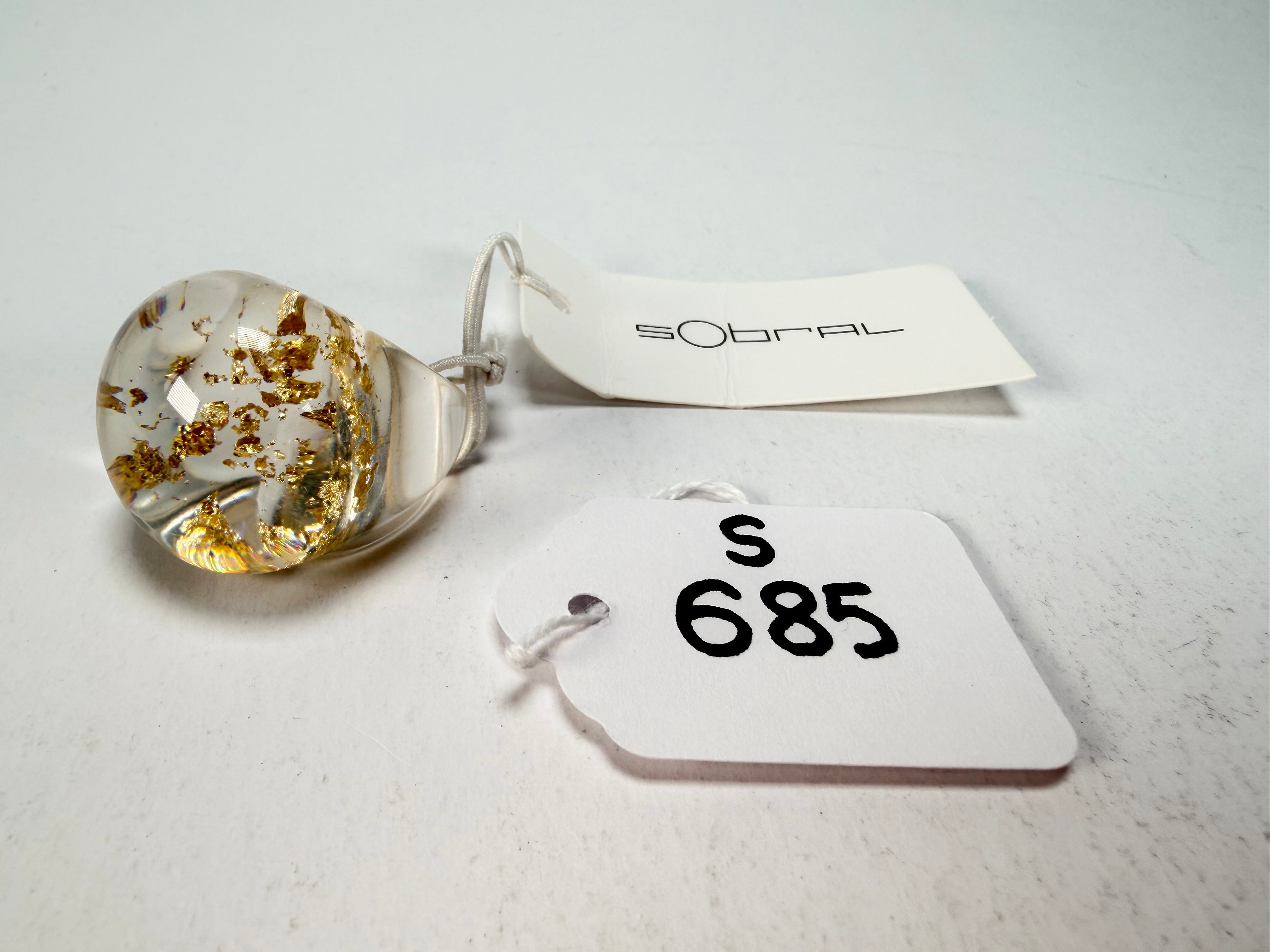 Sobral - Metalique "Apolo" Resin Ring ( 002836 ) - Size UK N / US 6.5