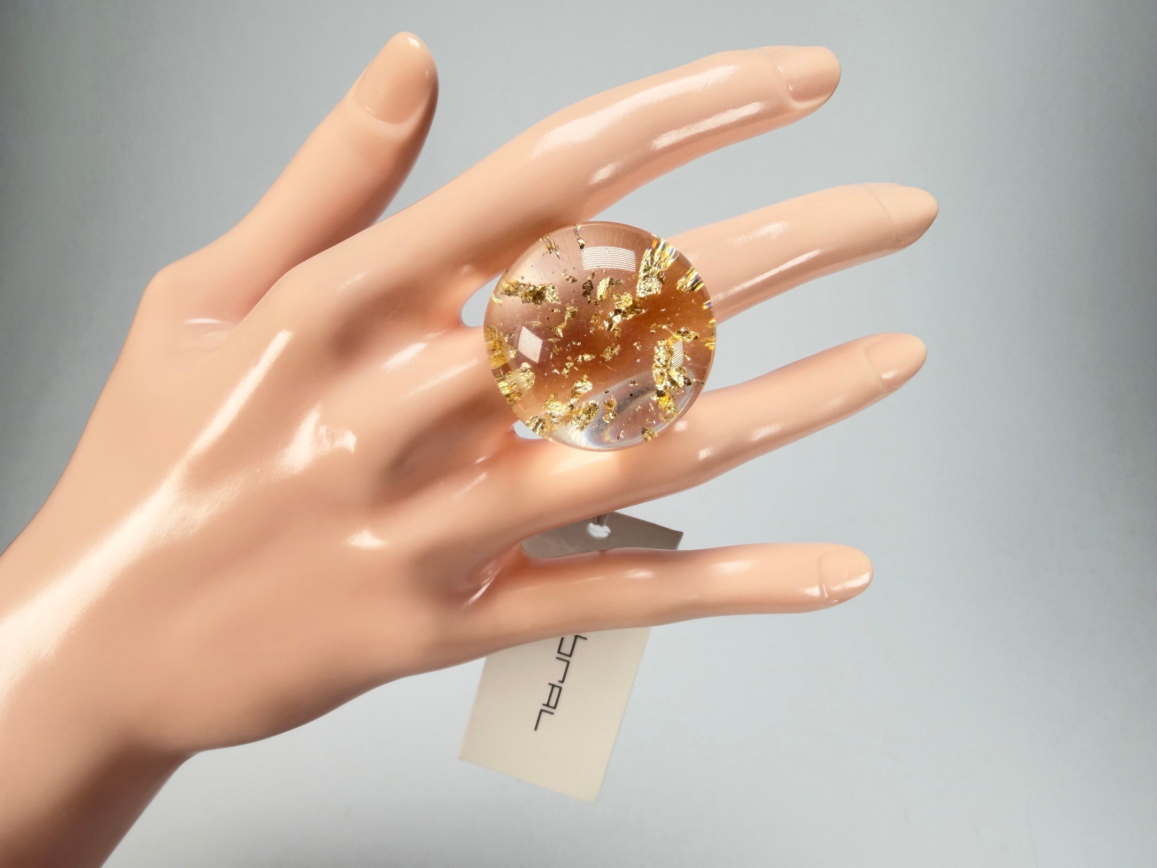 Sobral - Metalique "Apolo" Resin Ring ( 002836 ) - Size UK N / US 6.5