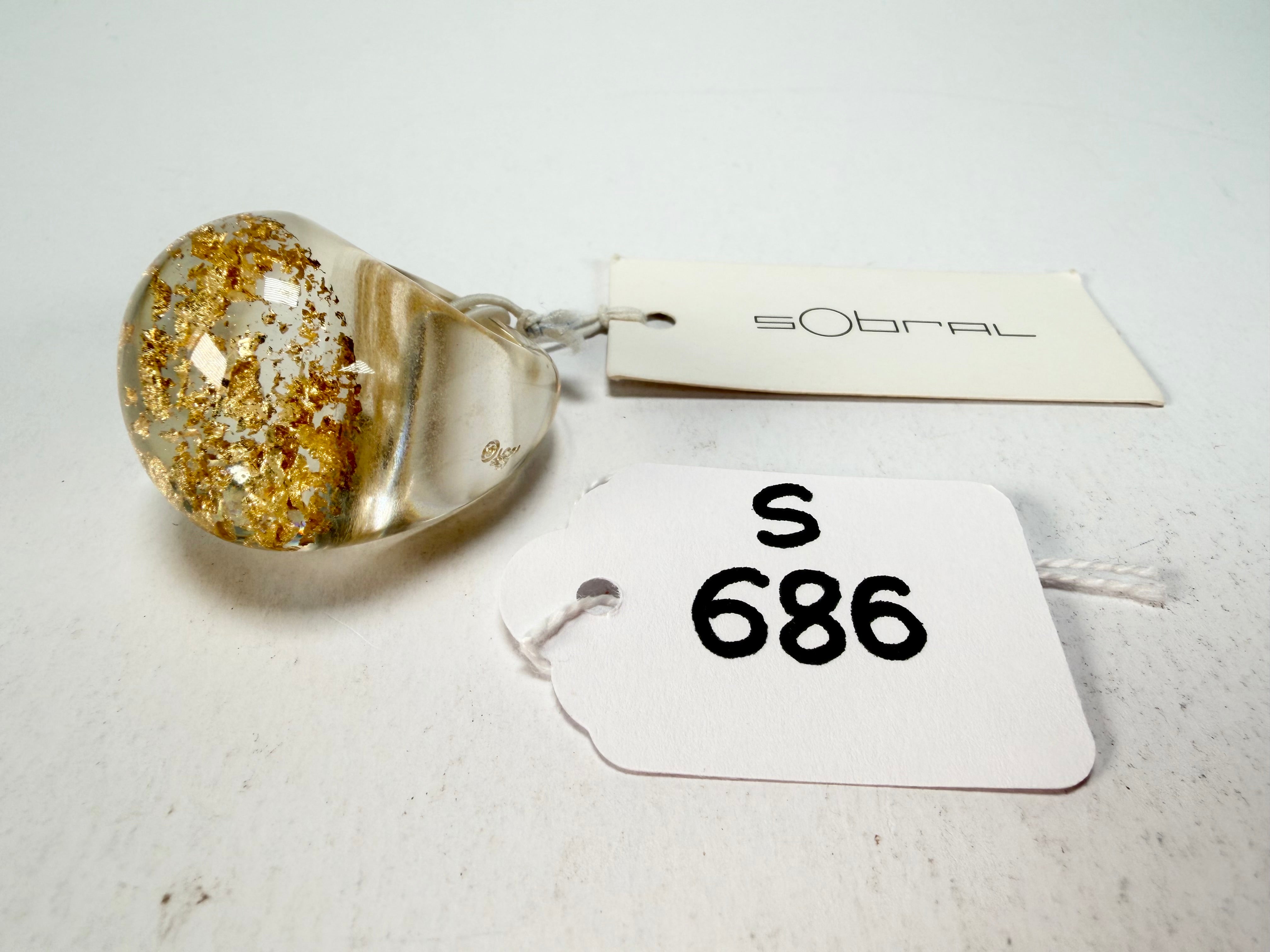 Sobral - Metalique "Apolo" Resin Ring ( 002836 ) - Size UK R / US 9