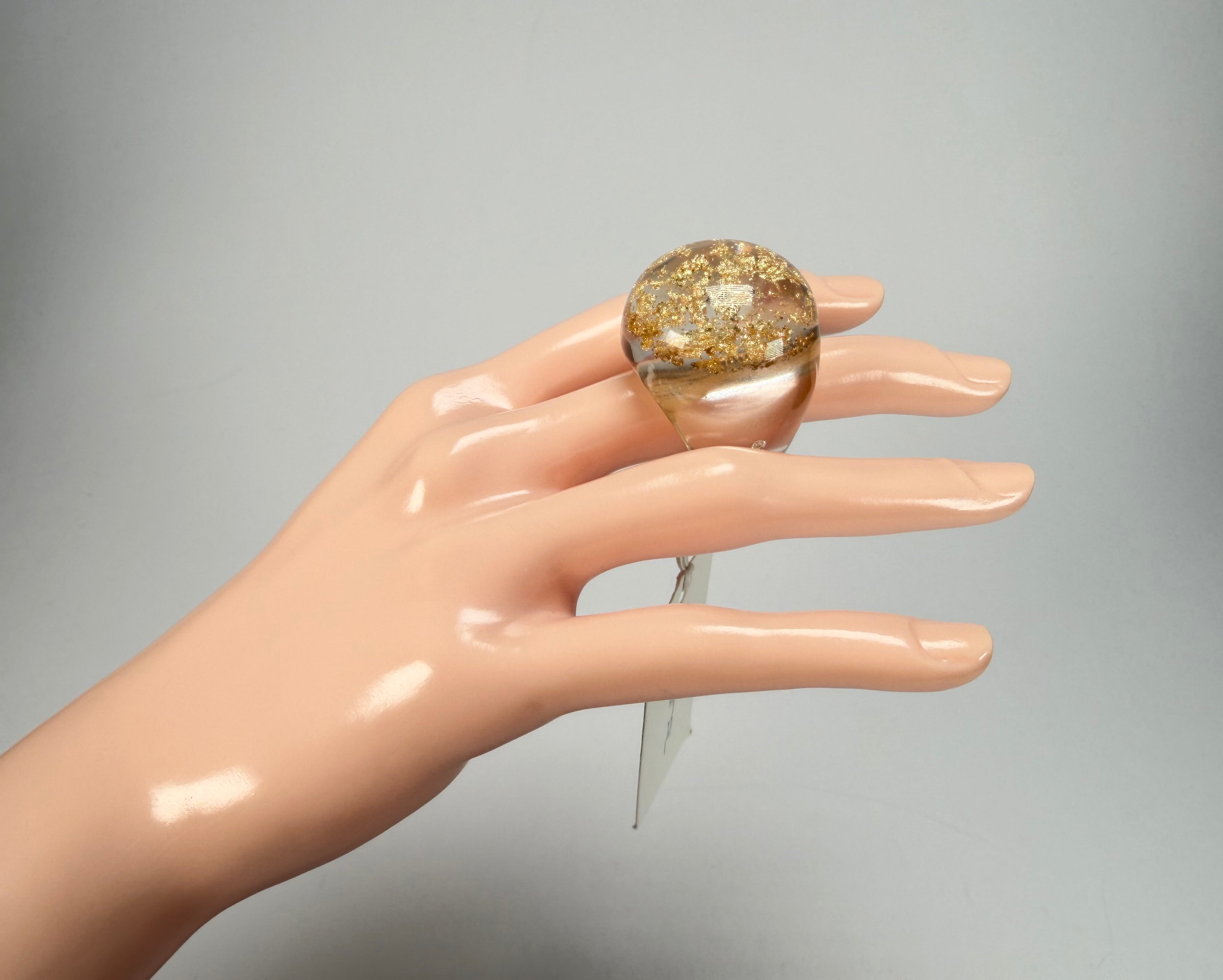 Sobral - Metalique "Apolo" Resin Ring ( 002836 ) - Size UK R / US 9