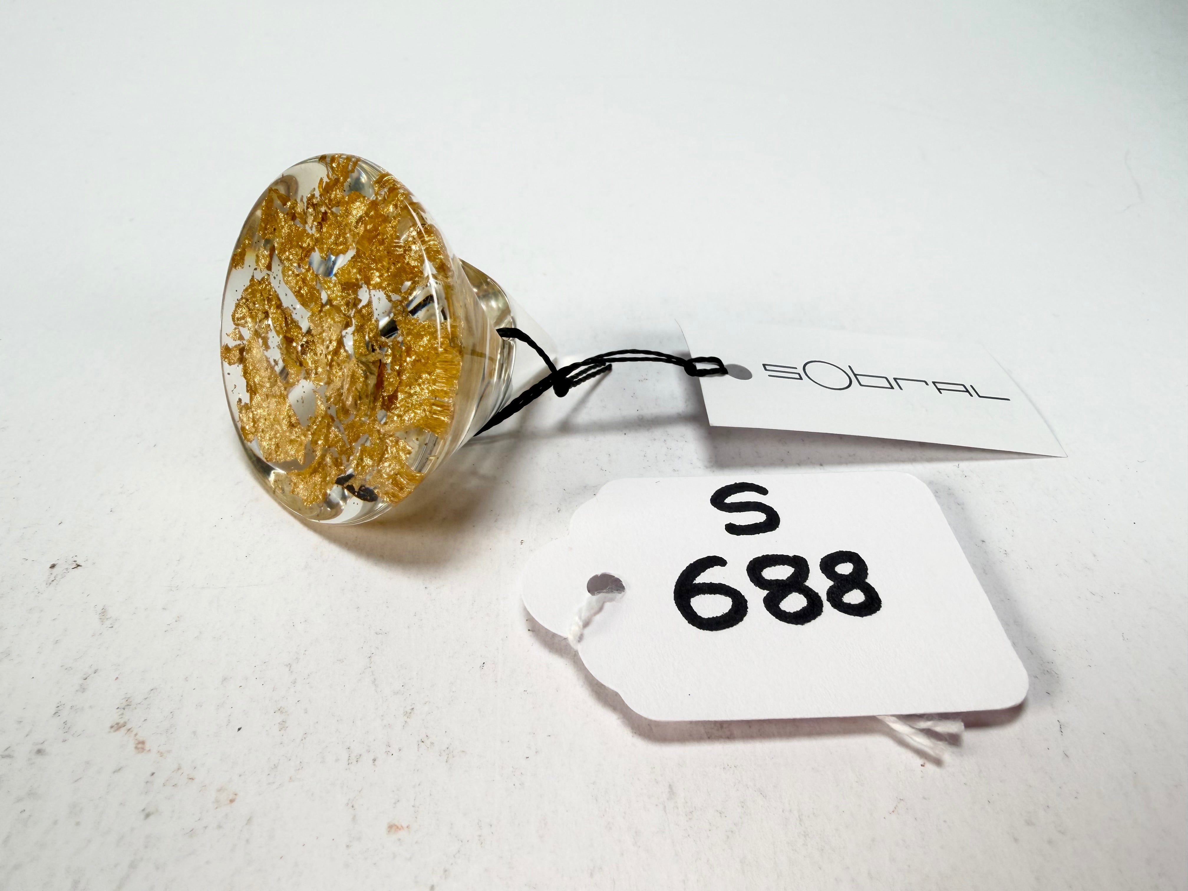 Sobral - Metalique "Cone" Resin Ring ( 000000 ) - Size UK J / US 5