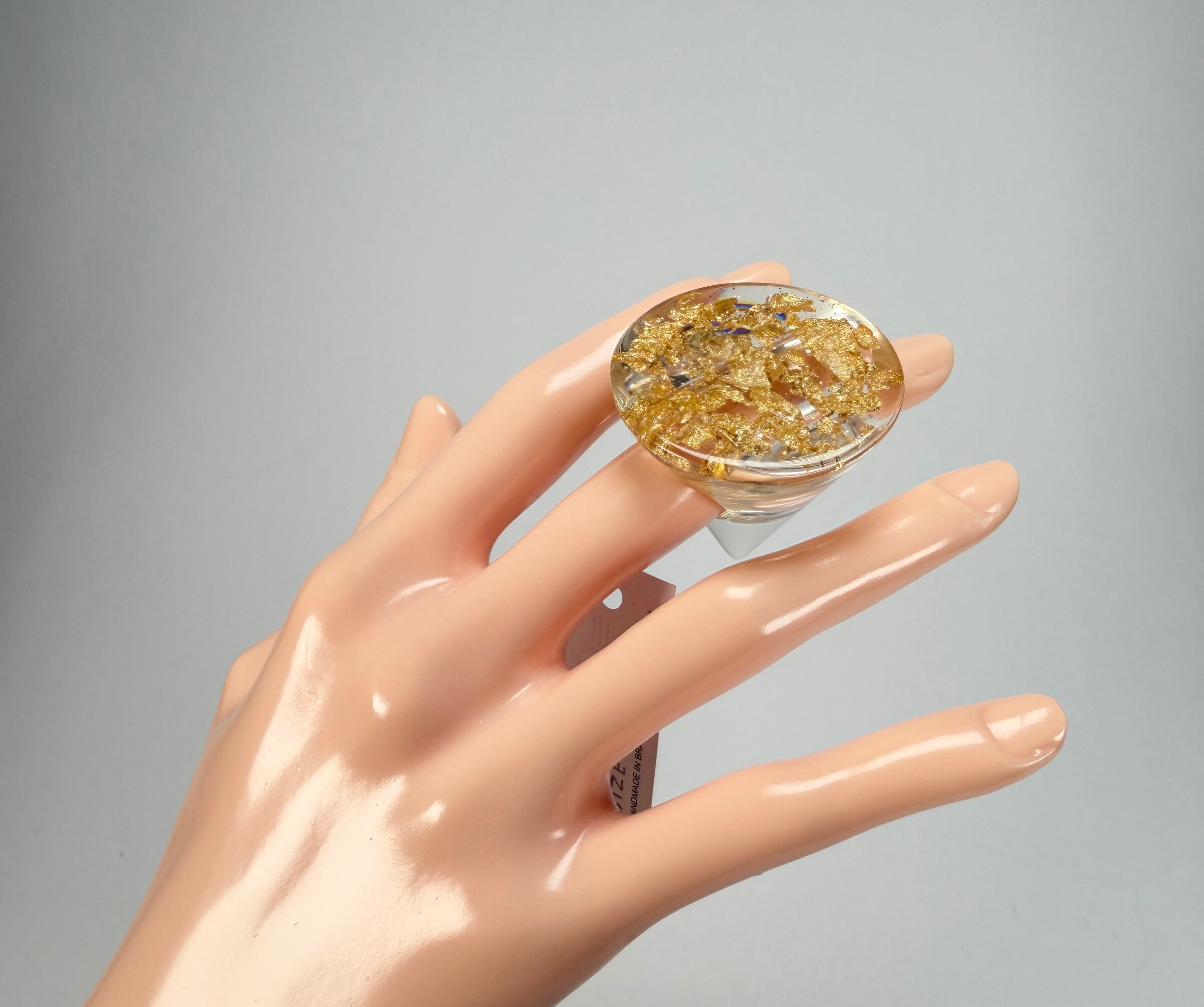 Sobral - Metalique "Cone" Resin Ring ( 000000 ) - Size UK J / US 5