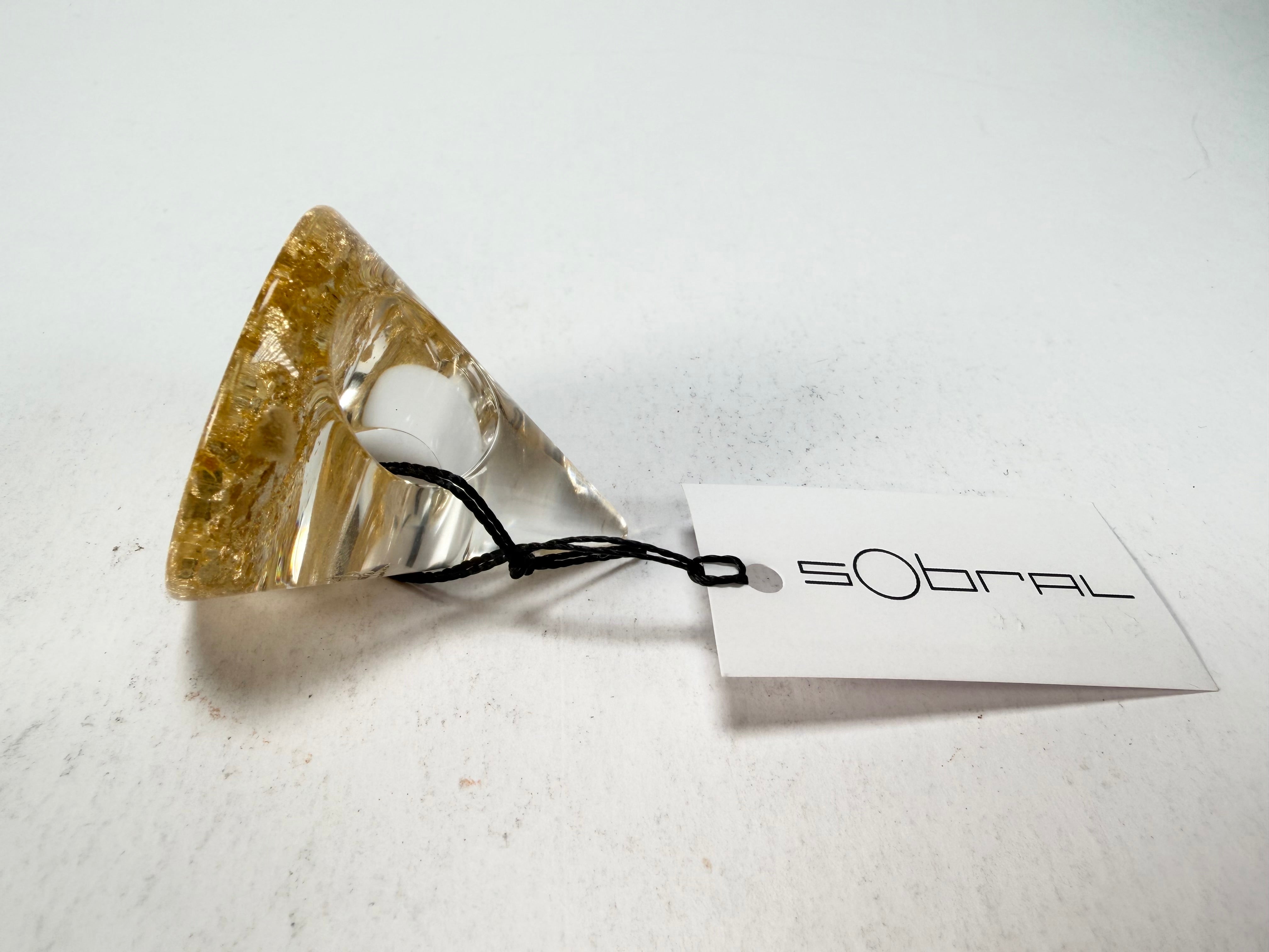 Sobral - Metalique "Cone" Resin Ring ( 000000 ) - Size UK J / US 5