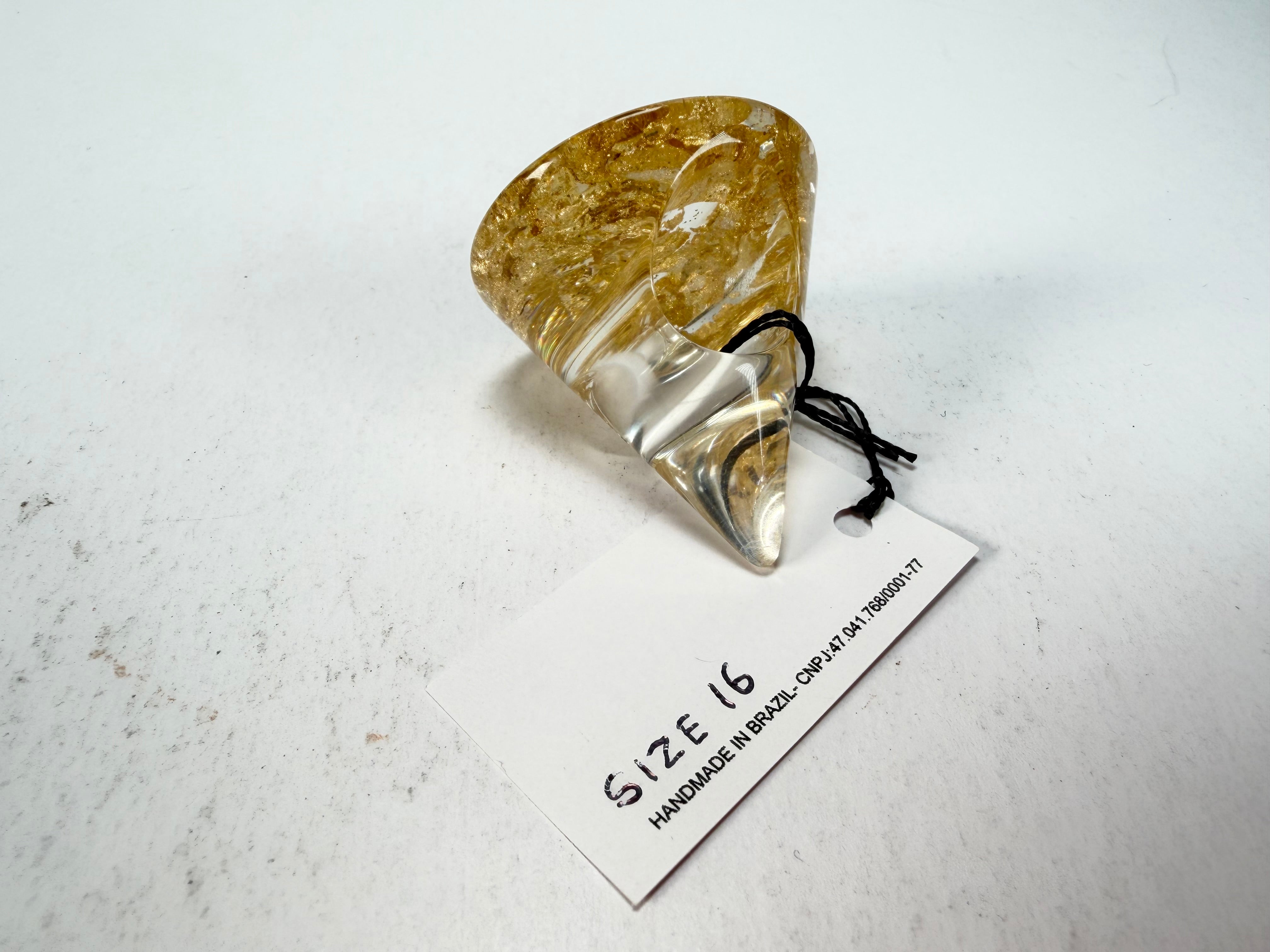 Sobral - Metalique "Cone" Resin Ring ( 000000 ) - Size UK J / US 5