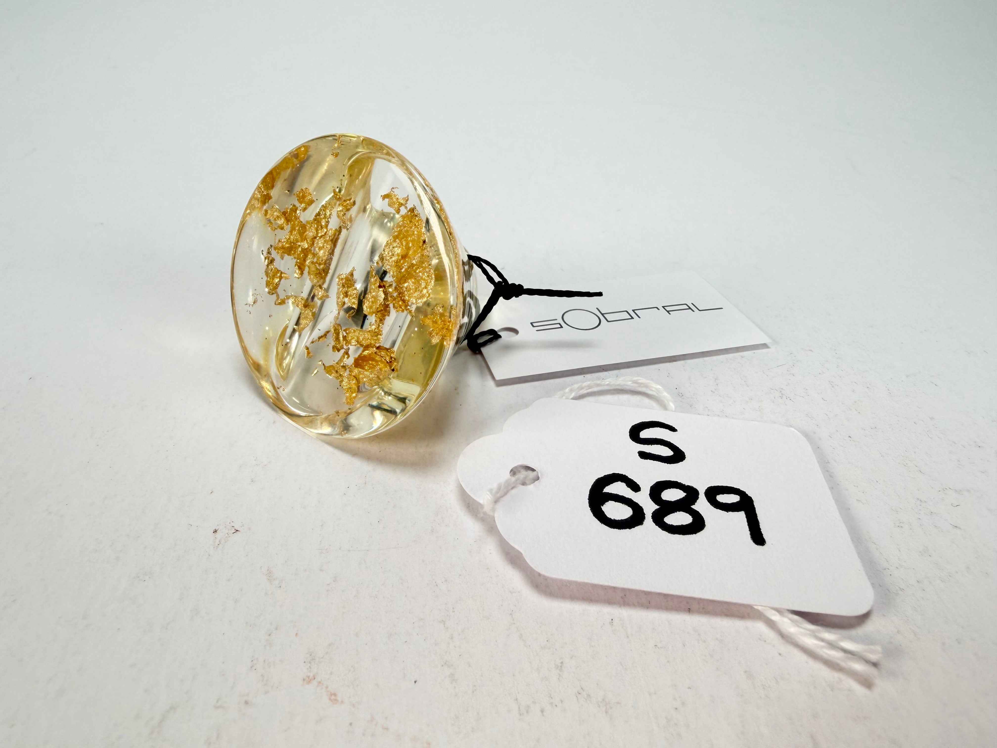 Sobral - Metalique "Cone" Resin Ring ( 000000 ) - Size UK N / US 7