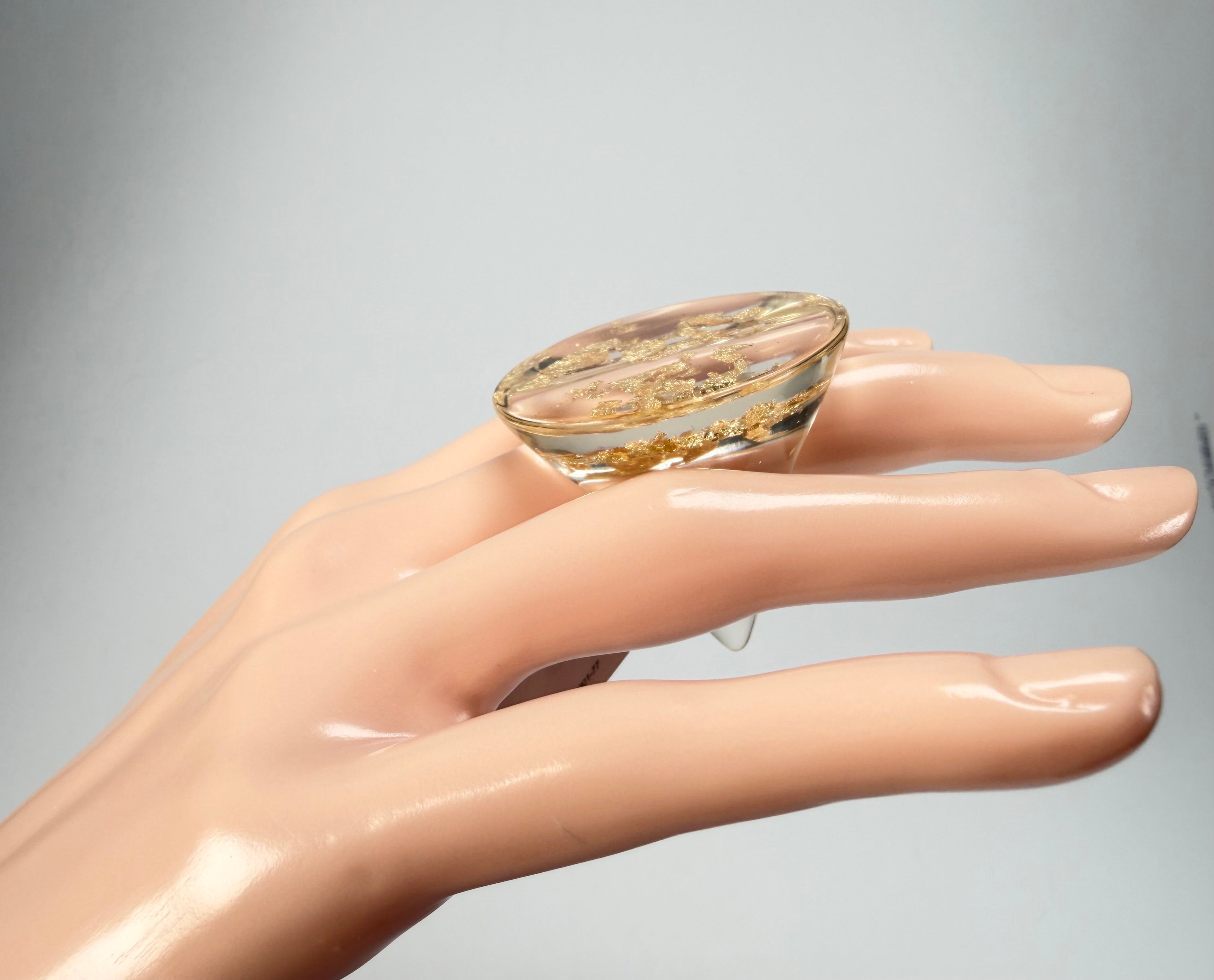Sobral - Metalique "Cone" Resin Ring ( 000000 ) - Size UK N / US 7