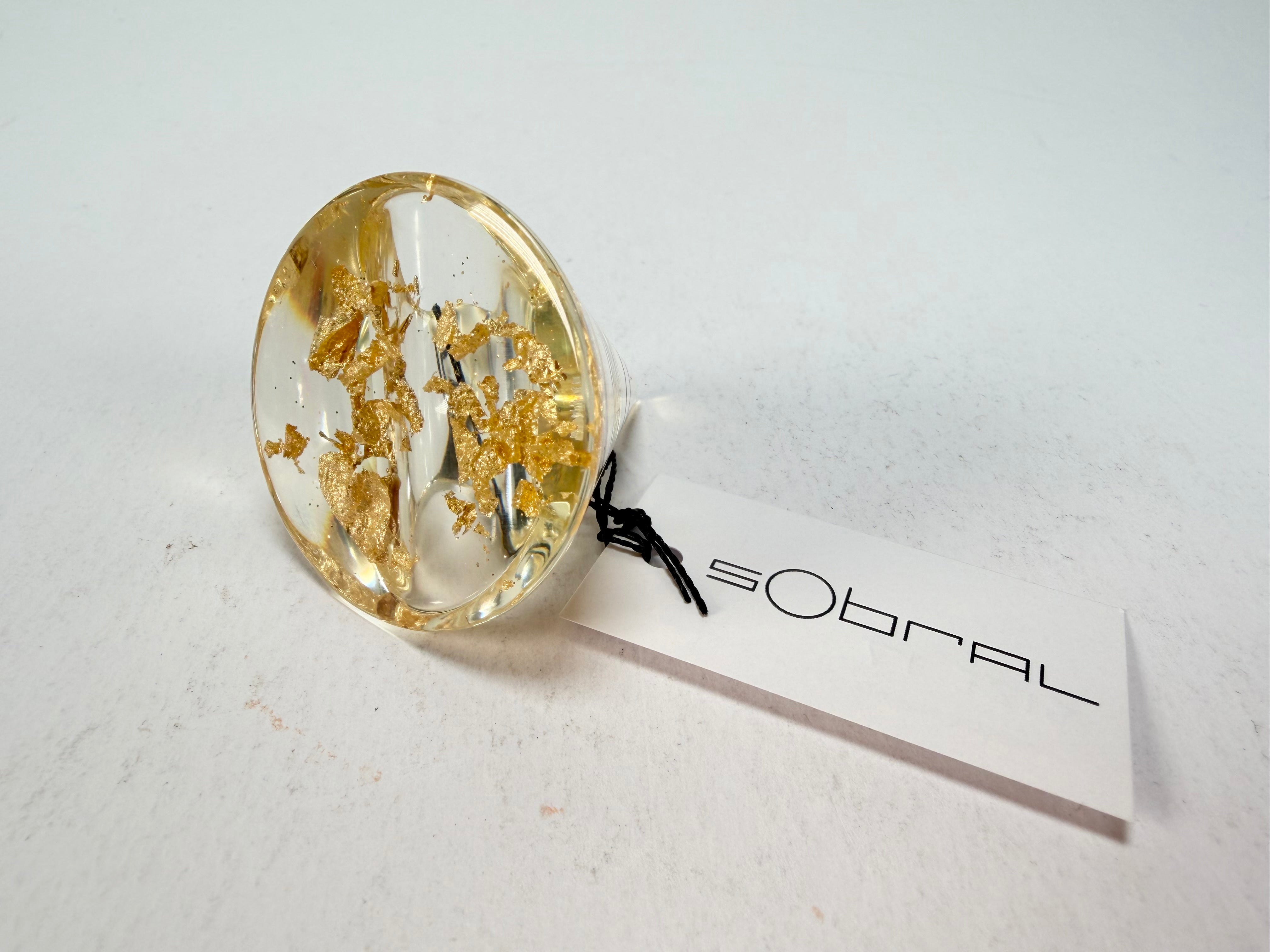 Sobral - Metalique "Cone" Resin Ring ( 000000 ) - Size UK N / US 7