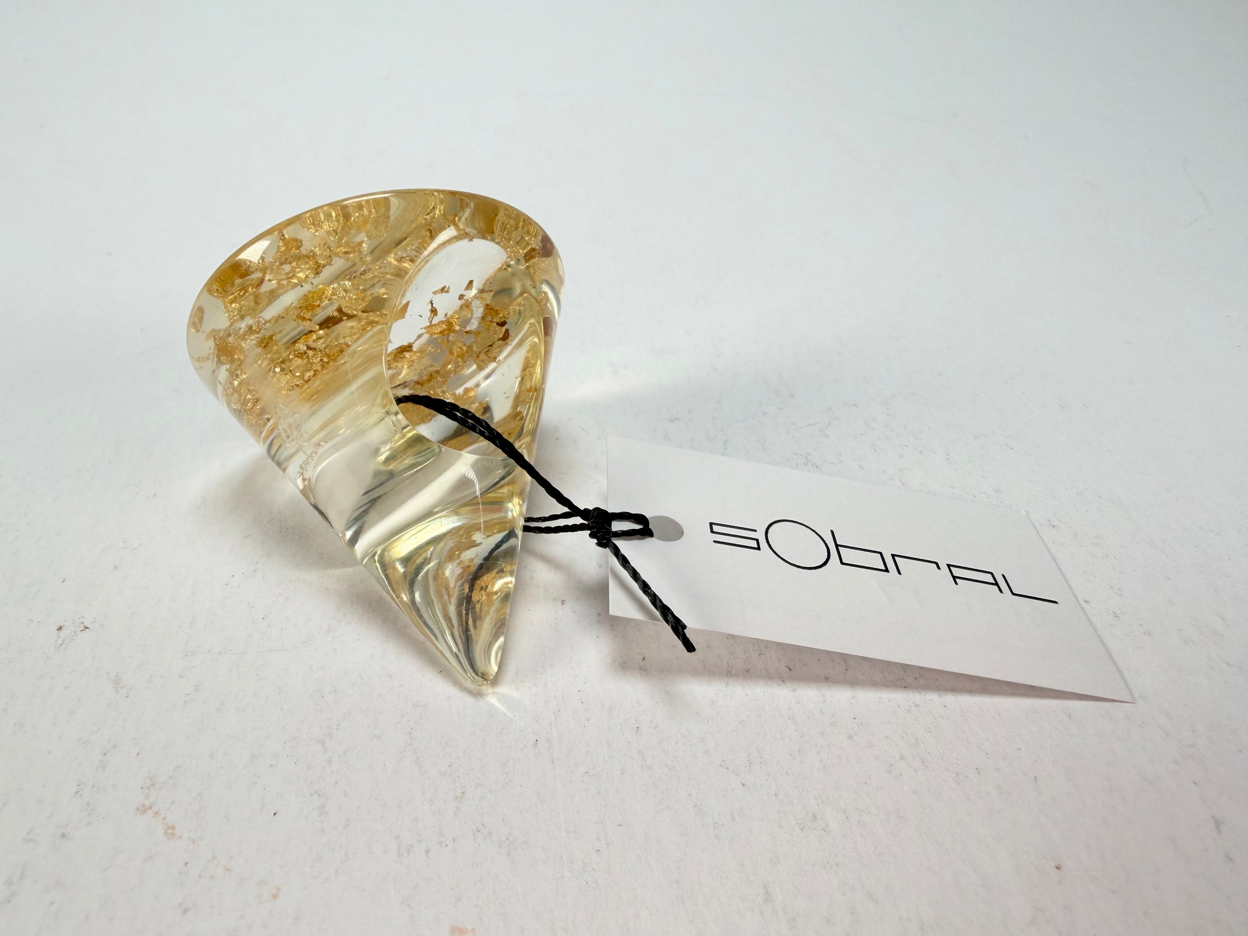 Sobral - Metalique "Cone" Resin Ring ( 000000 ) - Size UK N / US 7