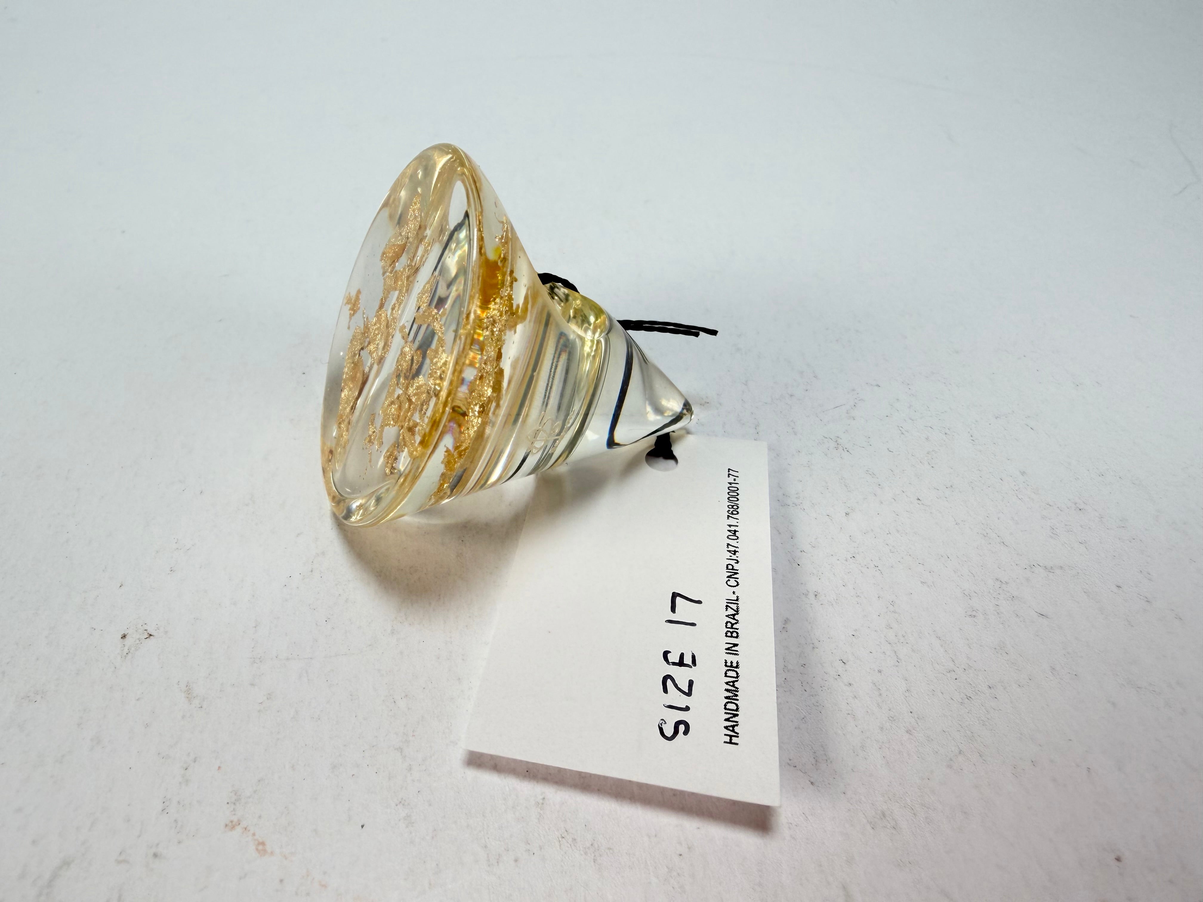 Sobral - Metalique "Cone" Resin Ring ( 000000 ) - Size UK N / US 7