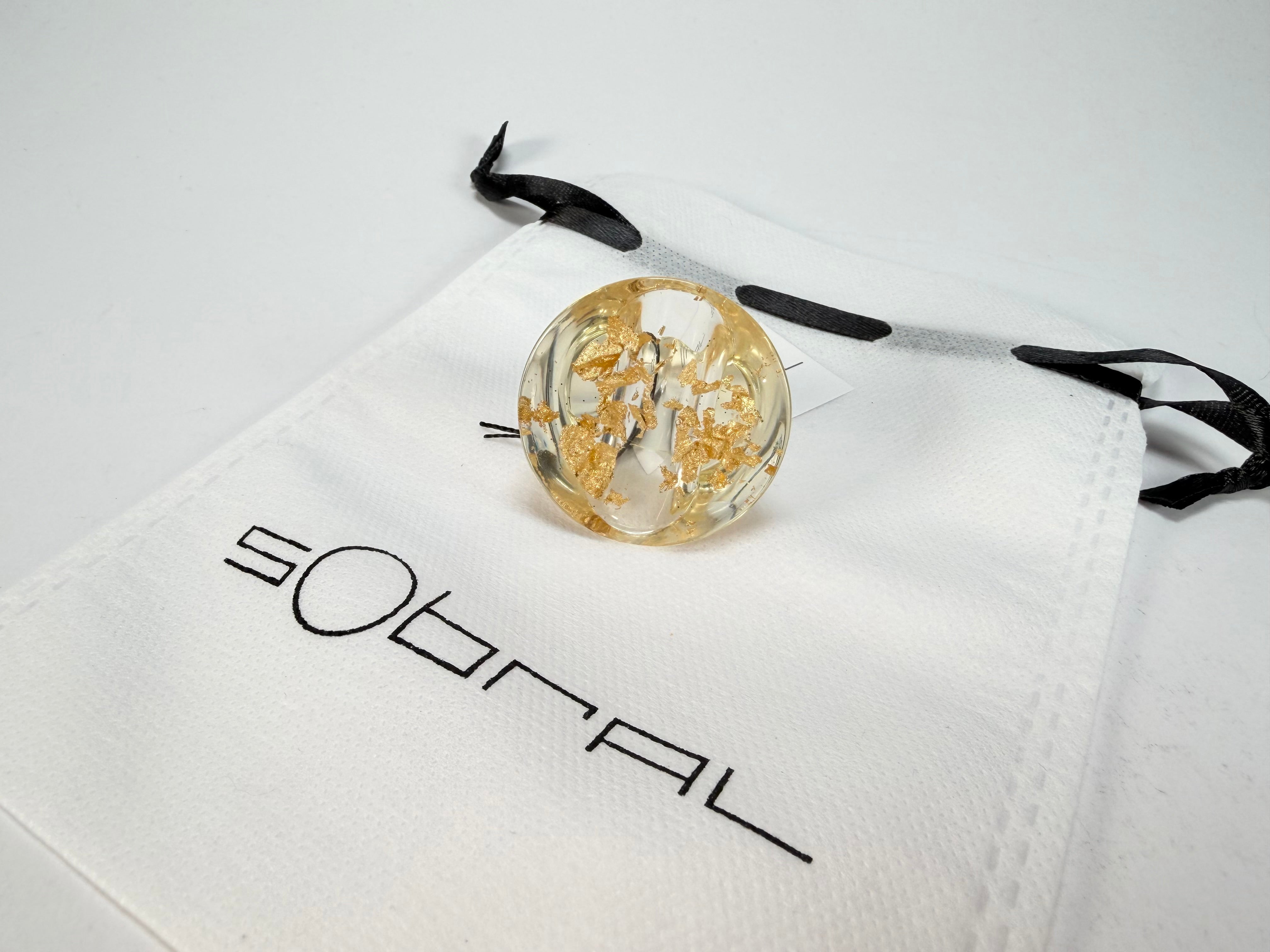 Sobral - Metalique "Cone" Resin Ring ( 000000 ) - Size UK N / US 7