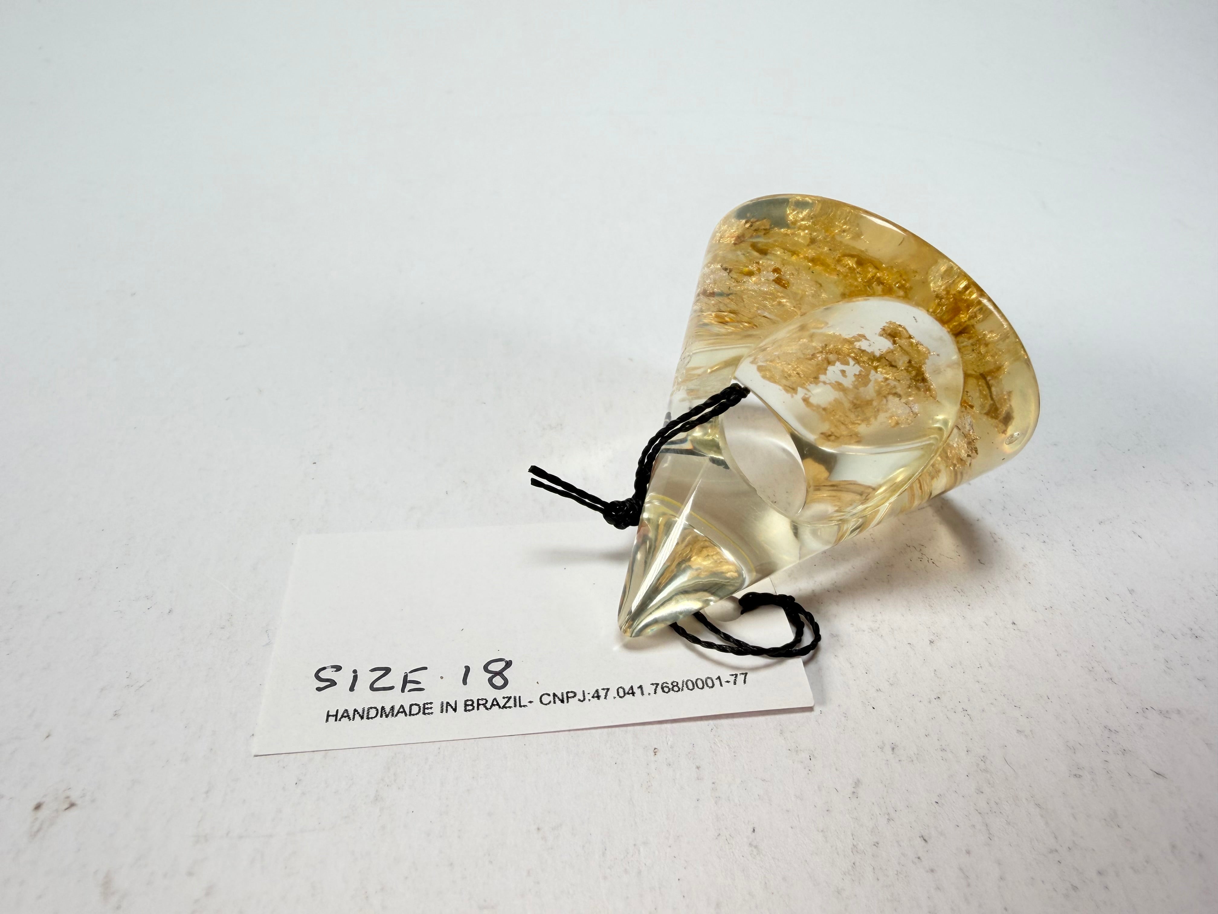 Sobral - Metalique "Cone" Resin Ring ( 000000 ) - Size UK P / US 7.5