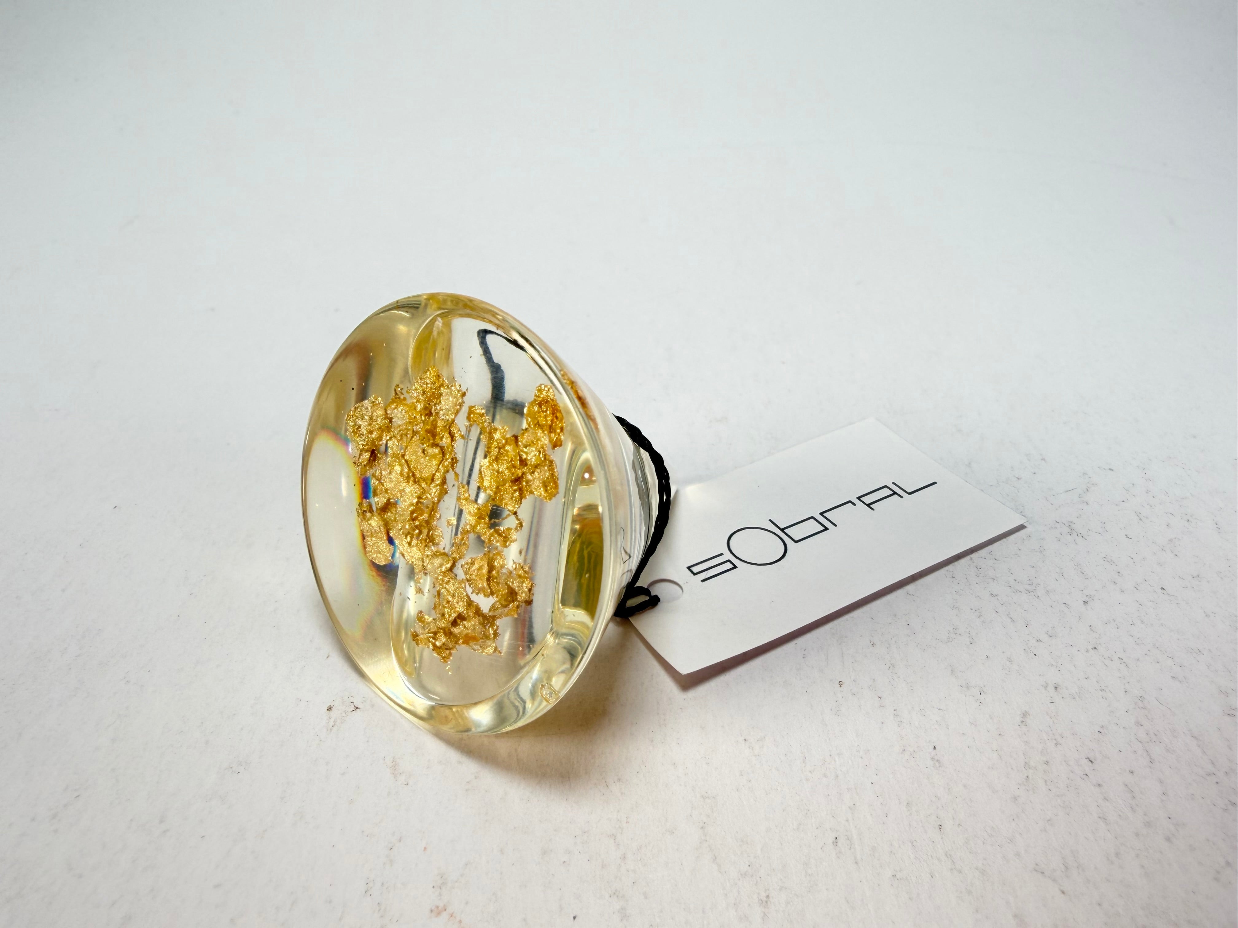 Sobral - Metalique "Cone" Resin Ring ( 000000 ) - Size UK P / US 7.5