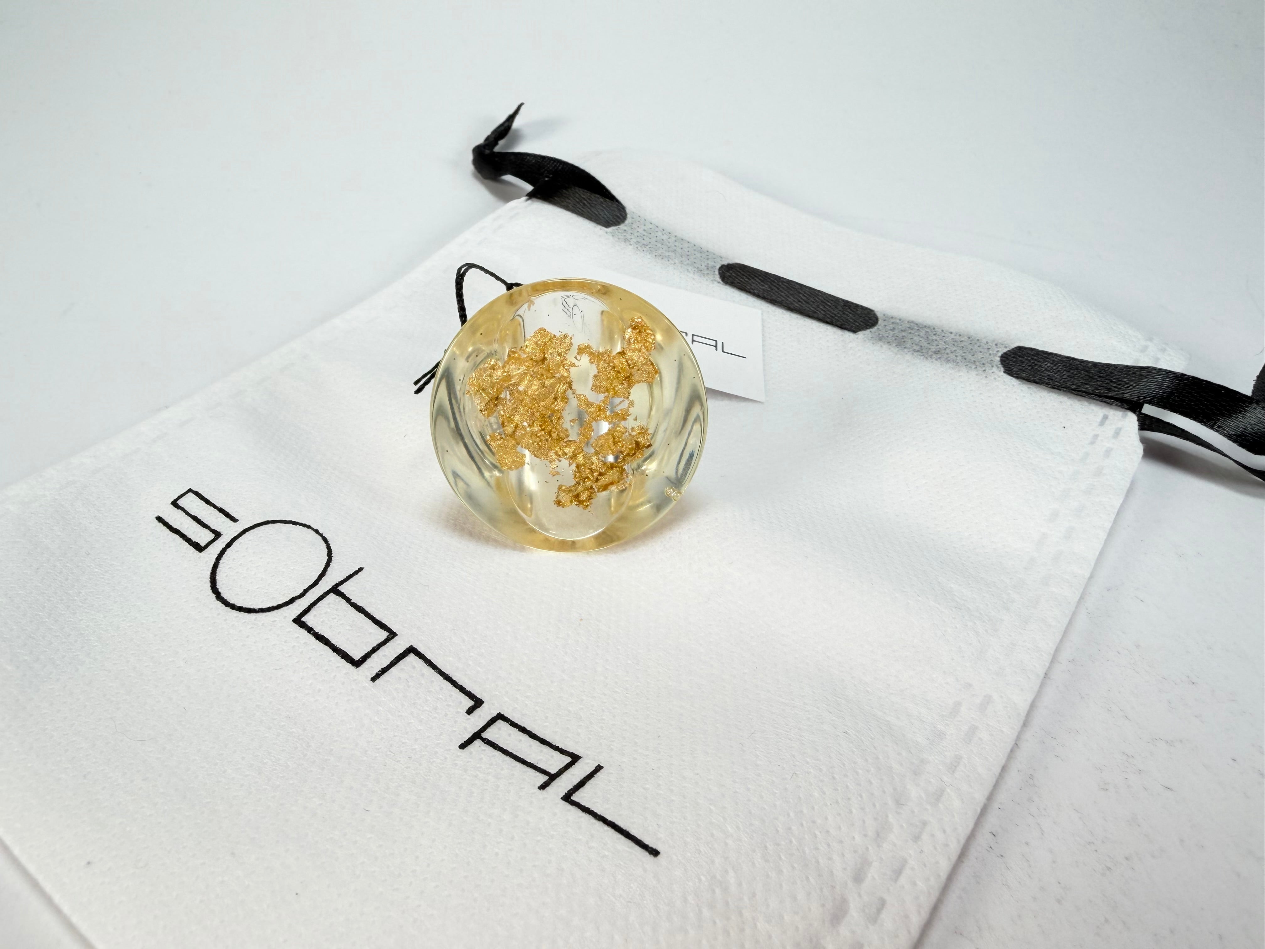 Sobral - Metalique "Cone" Resin Ring ( 000000 ) - Size UK P / US 7.5