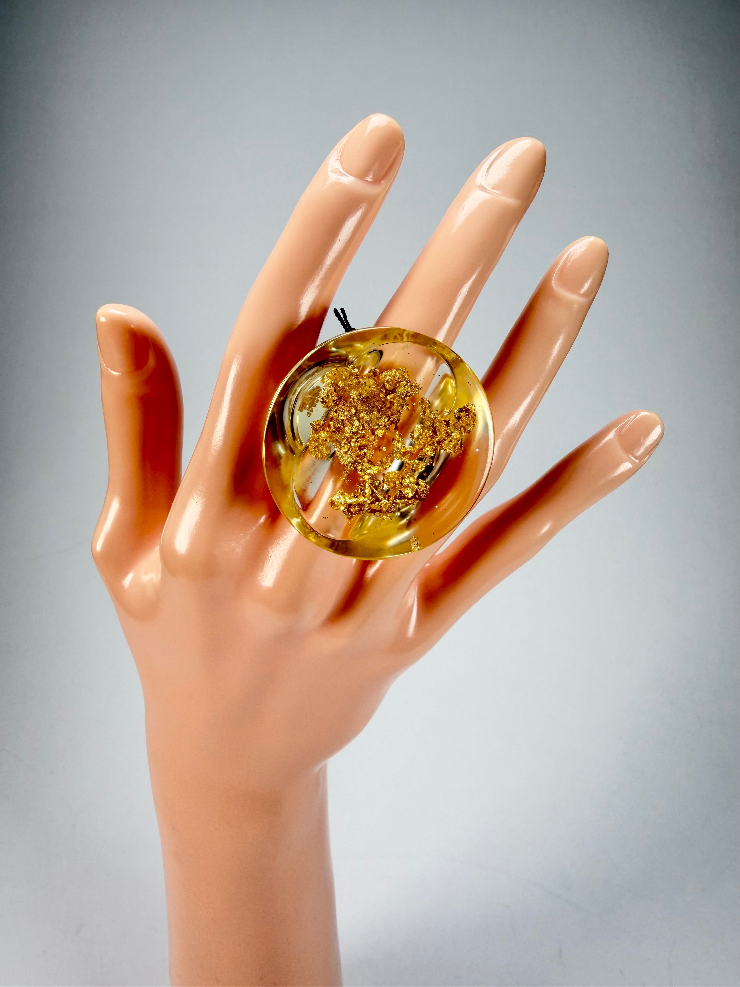 Sobral - Metalique "Cone" Resin Ring ( 000000 ) - Size UK P / US 7.5