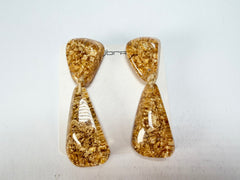 Sobral - Metalique "Cusco" Gold Resin Clip On Earrings ( 001417 )