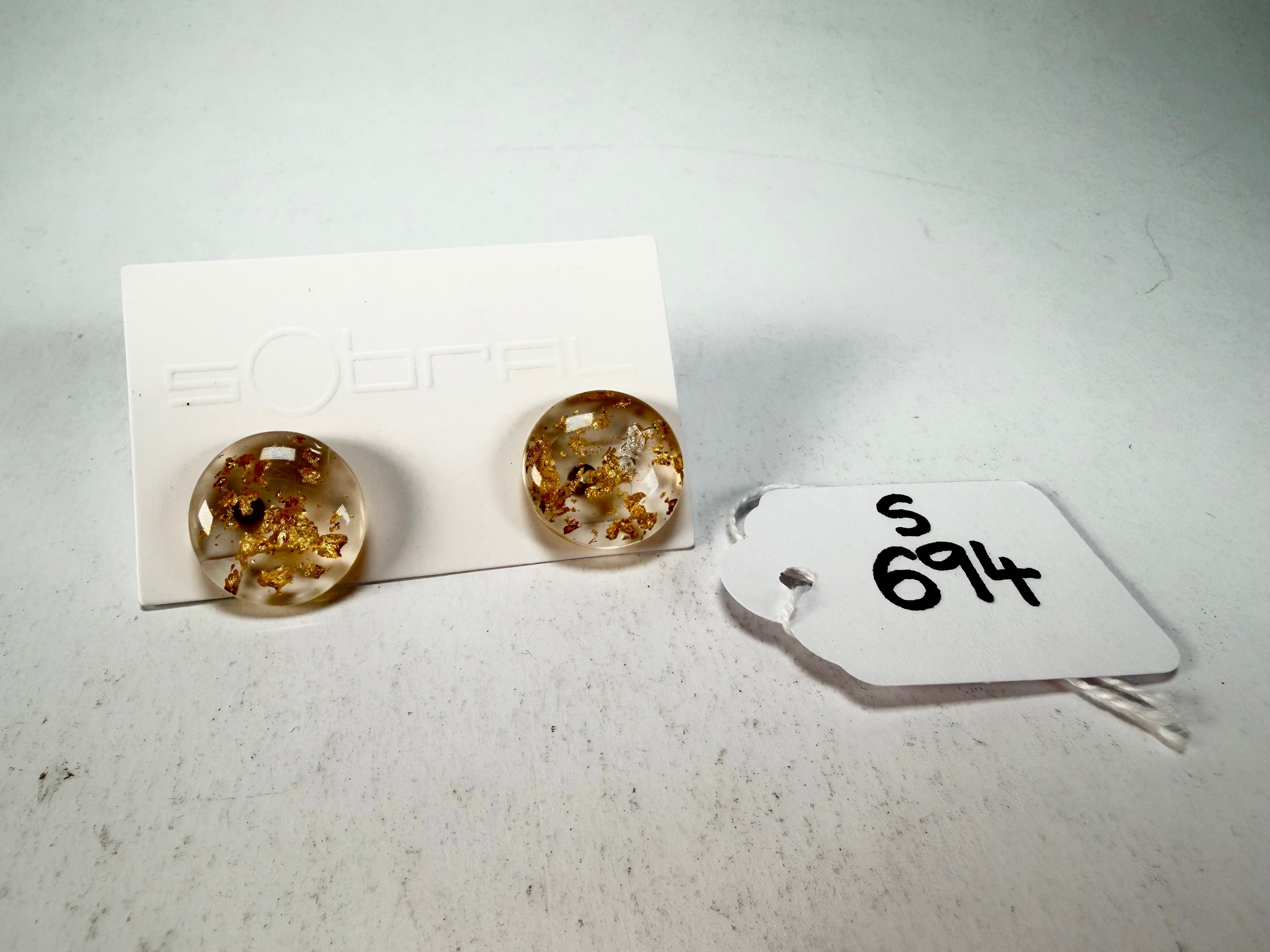 Sobral - Metalique "Ping" Resin Earrings ( 004392 )