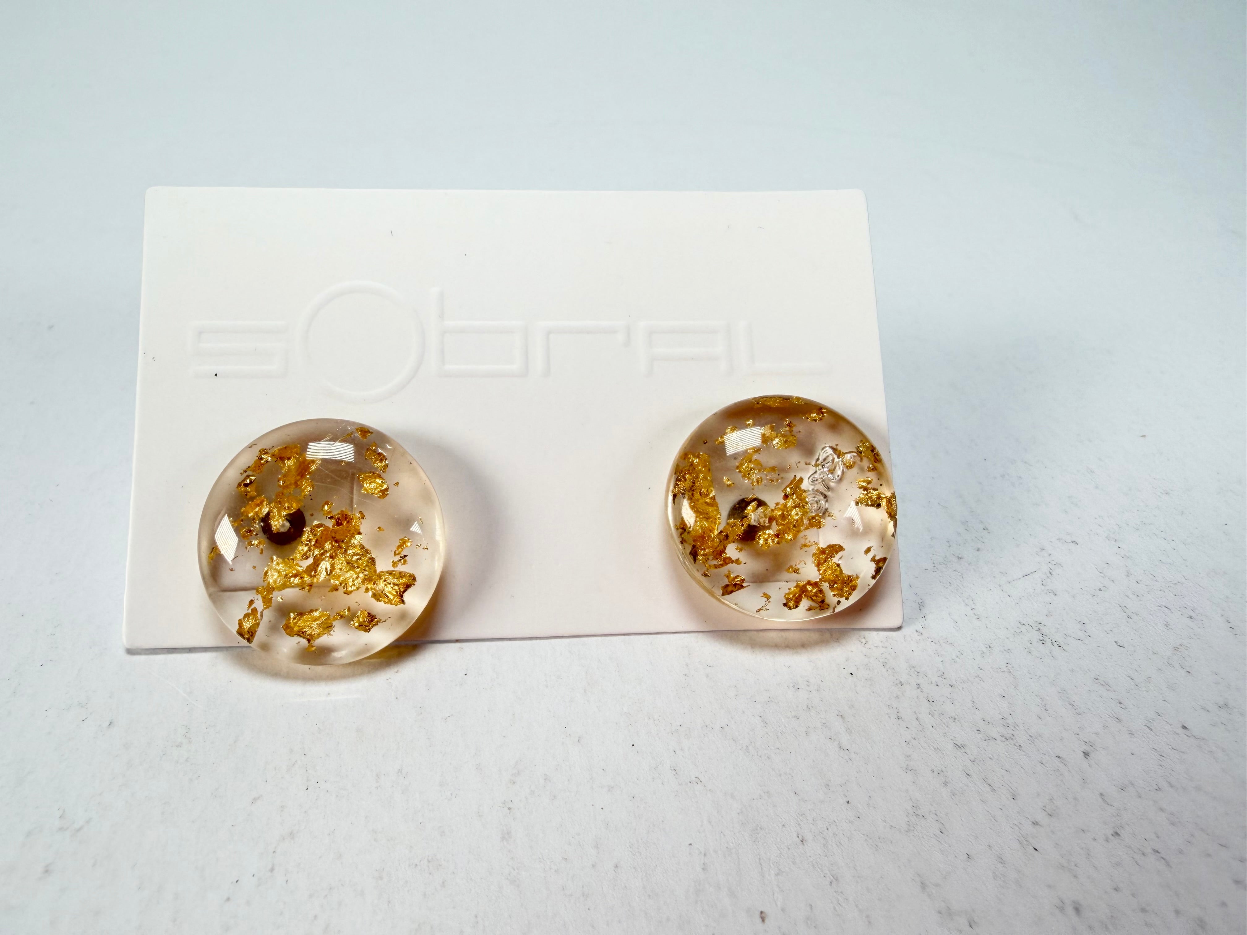 Sobral - Metalique "Ping" Resin Earrings ( 004392 )