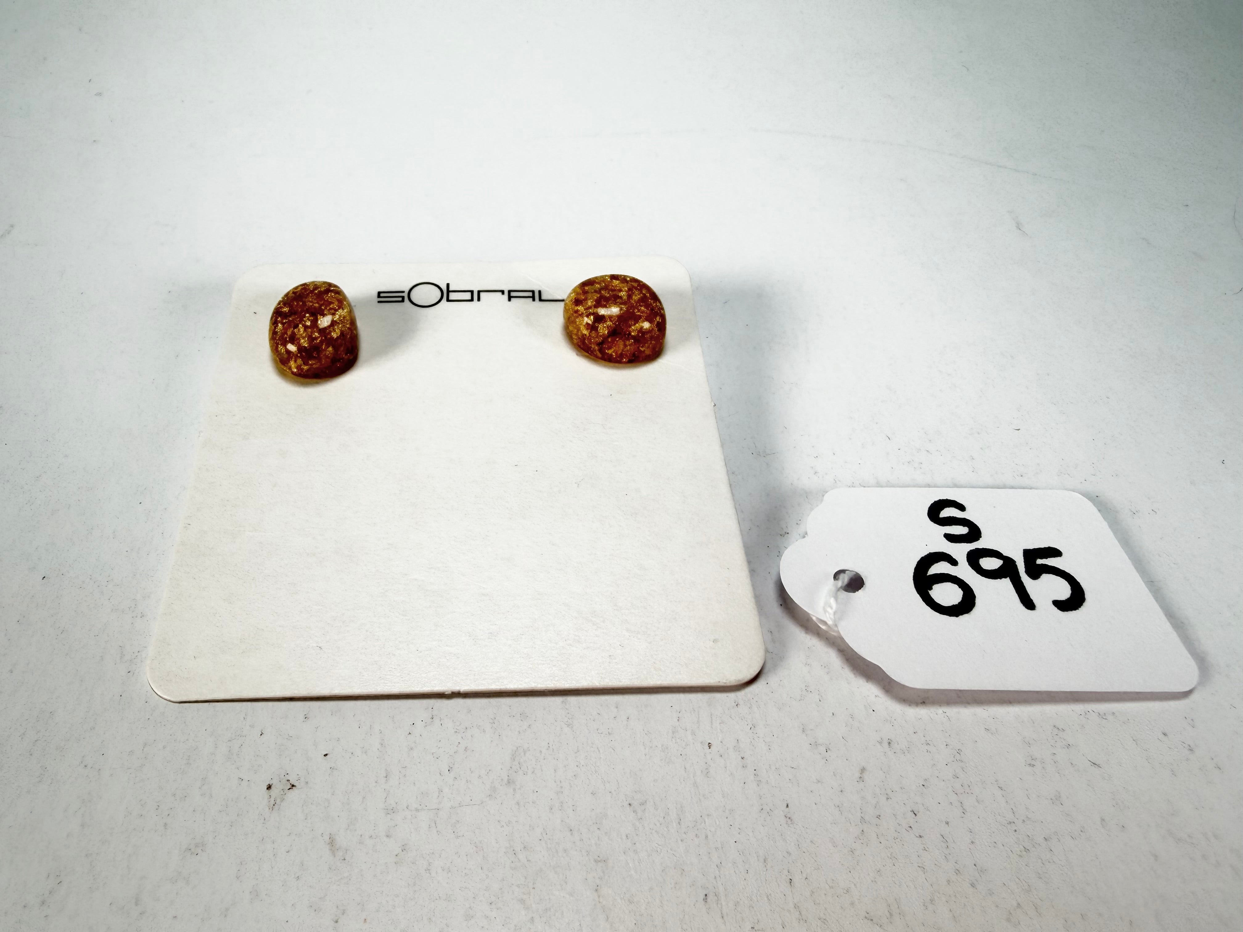 Sobral - Metalique "Xenia" Resin Earrings ( 004447 )