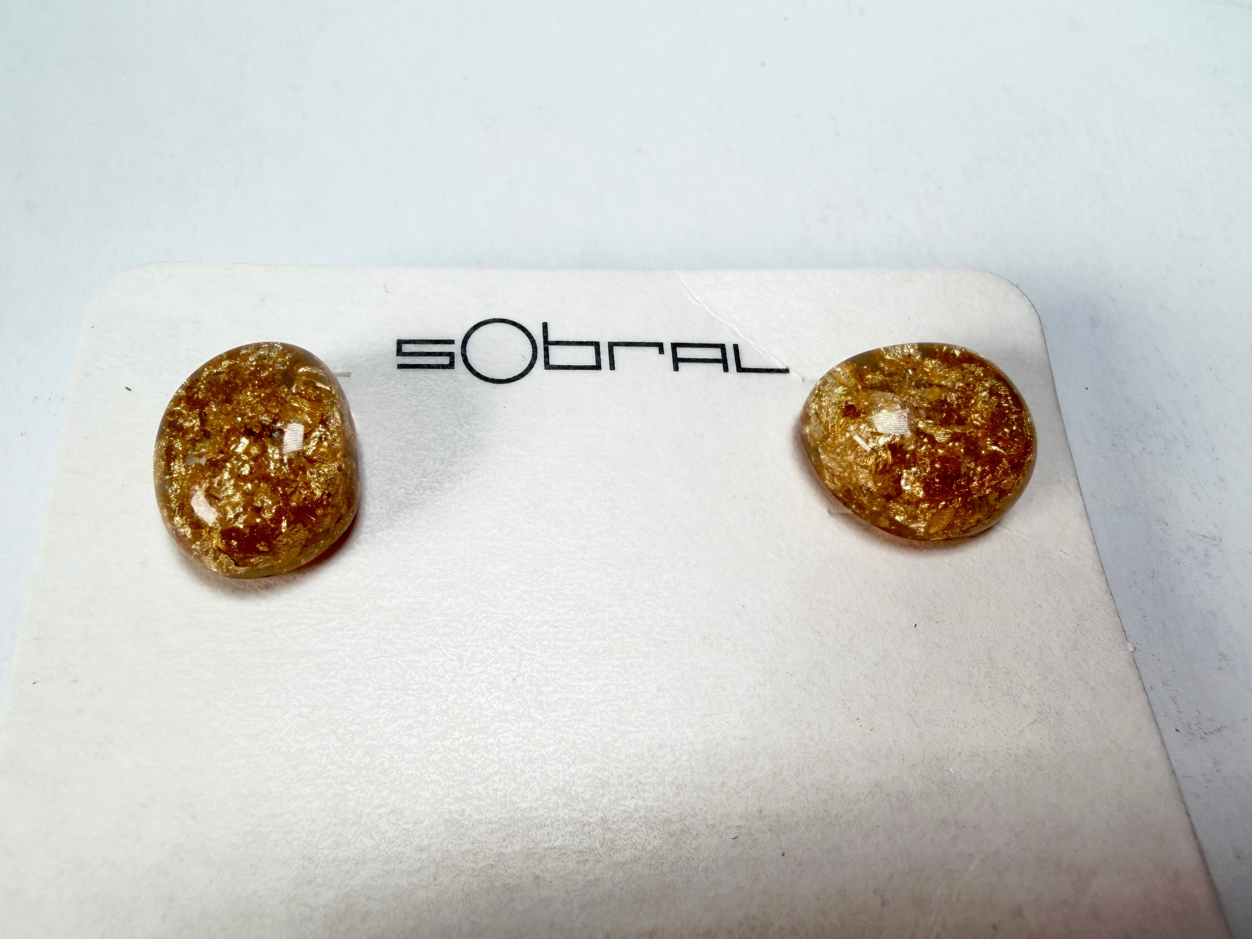 Sobral - Metalique "Xenia" Resin Earrings ( 004447 )